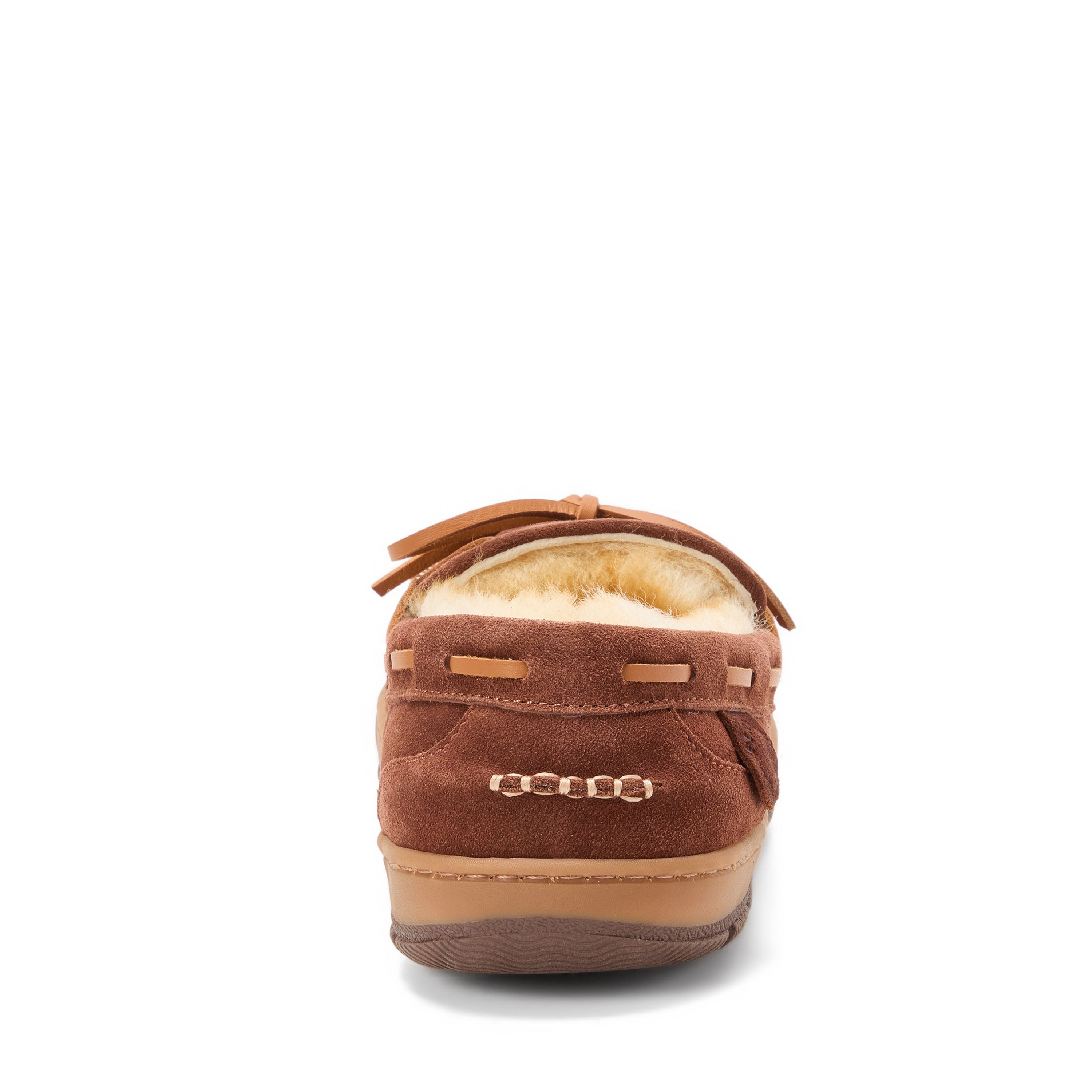 Men's Fireside by Dearfoams Forster Genuine Shearling Moc With Stitching
