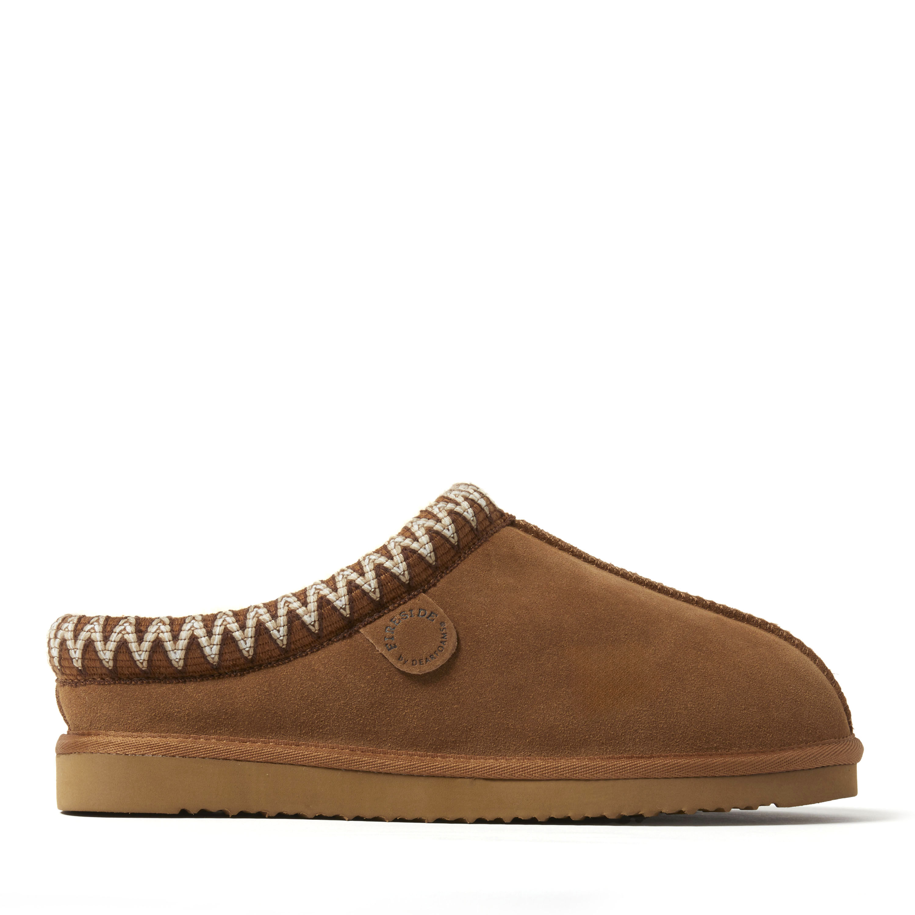 Men's Fireside by Dearfoams Grafton Genuine Shearling Clog With Taping - Water Resistant