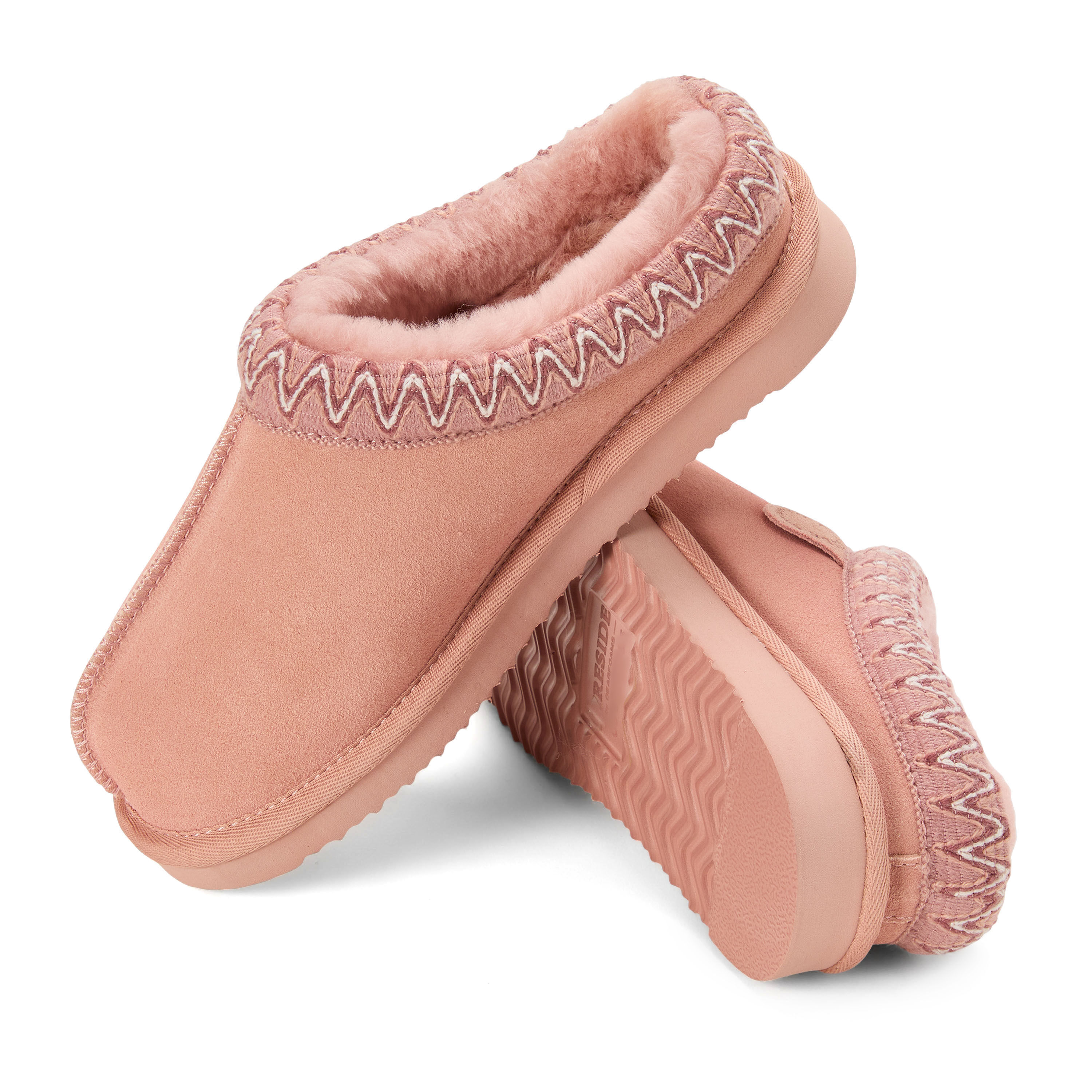 Women's Fireside by Dearfoams Greta Genuine Shearling Clog With Taping - Water Resistant