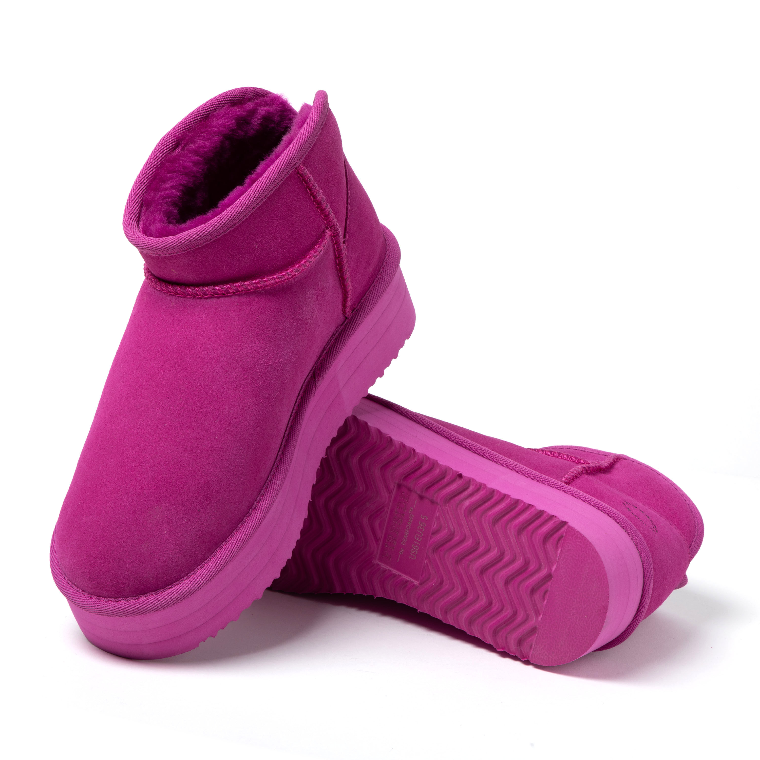 Women's Fireside by Dearfoams Kingston Genuine Shearling Platform Bootie