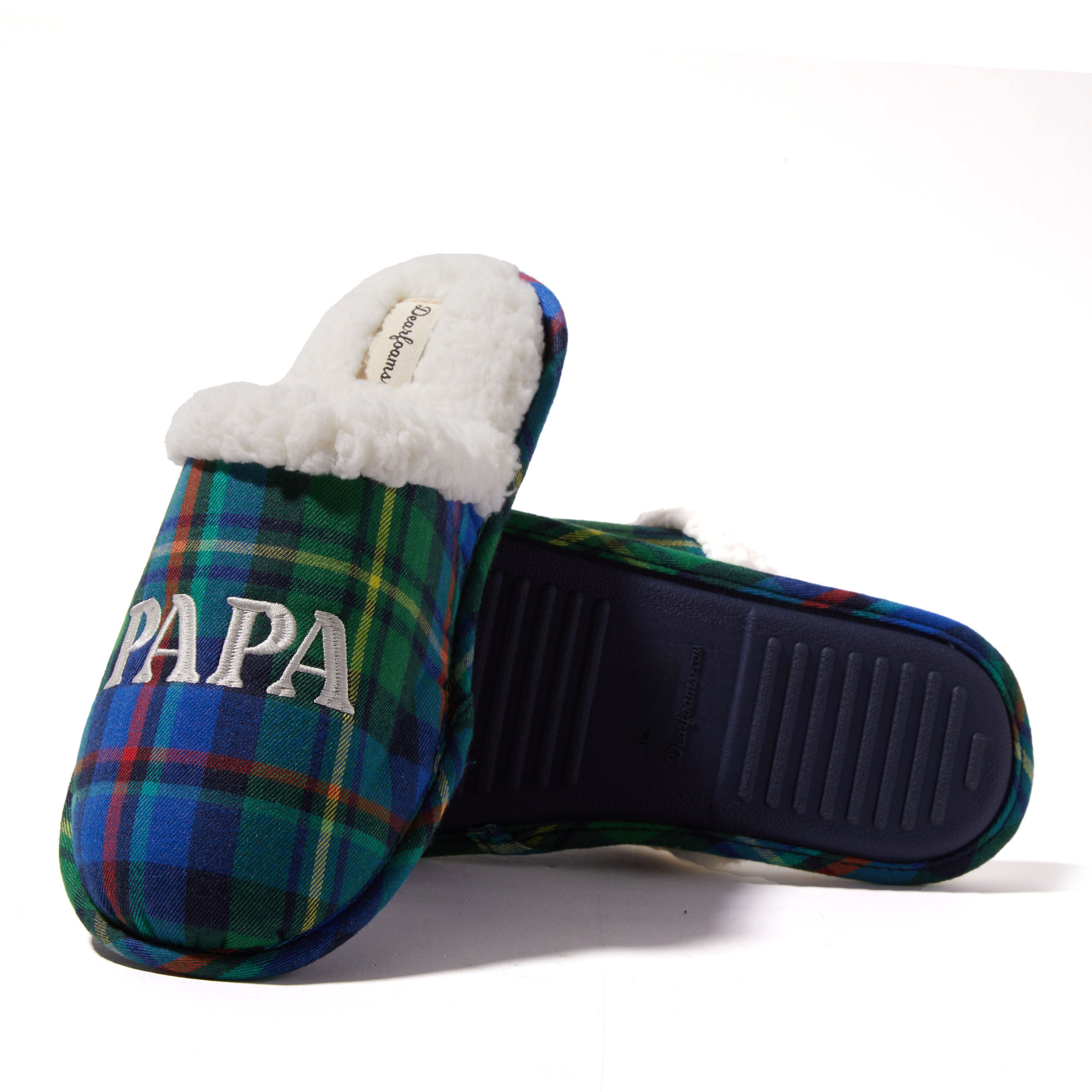Men s Papa Bear Plaid Scuff