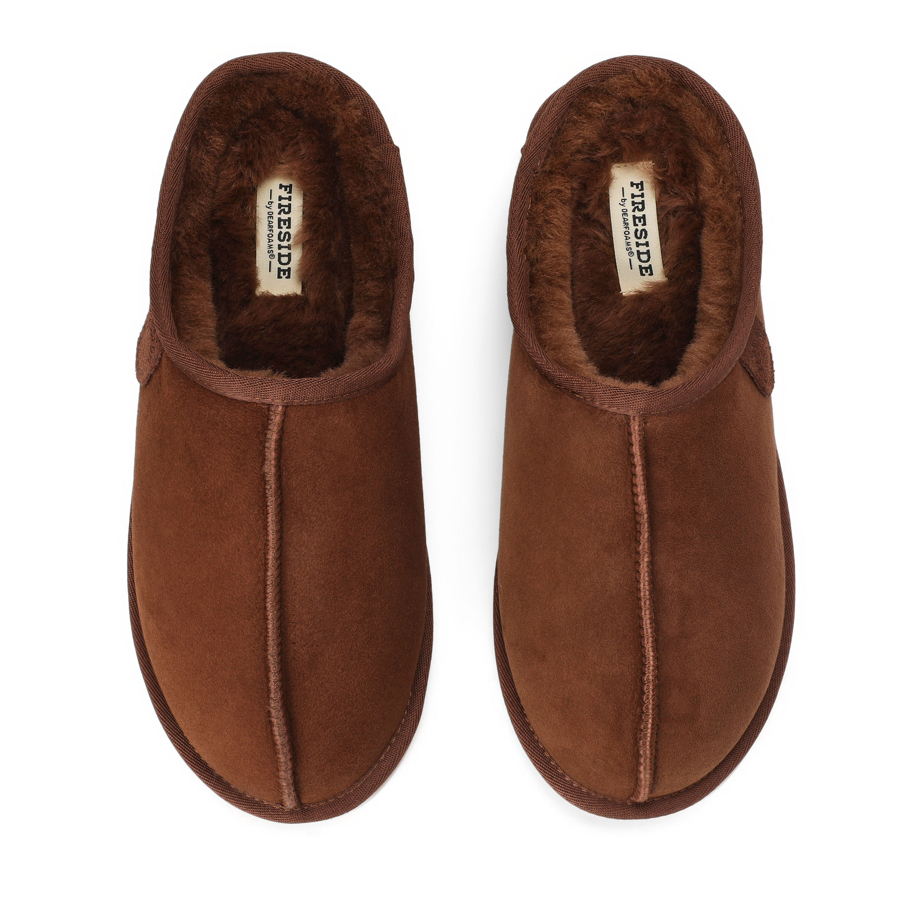 Men's Fireside by Dearfoams Grafton Genuine Shearling Clog Slipper with Woven Accent