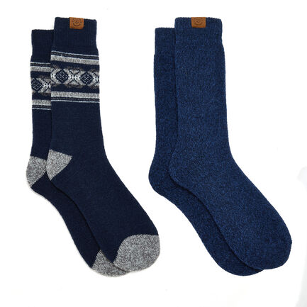Men's Fair Isle Crew Socks-2 pack
