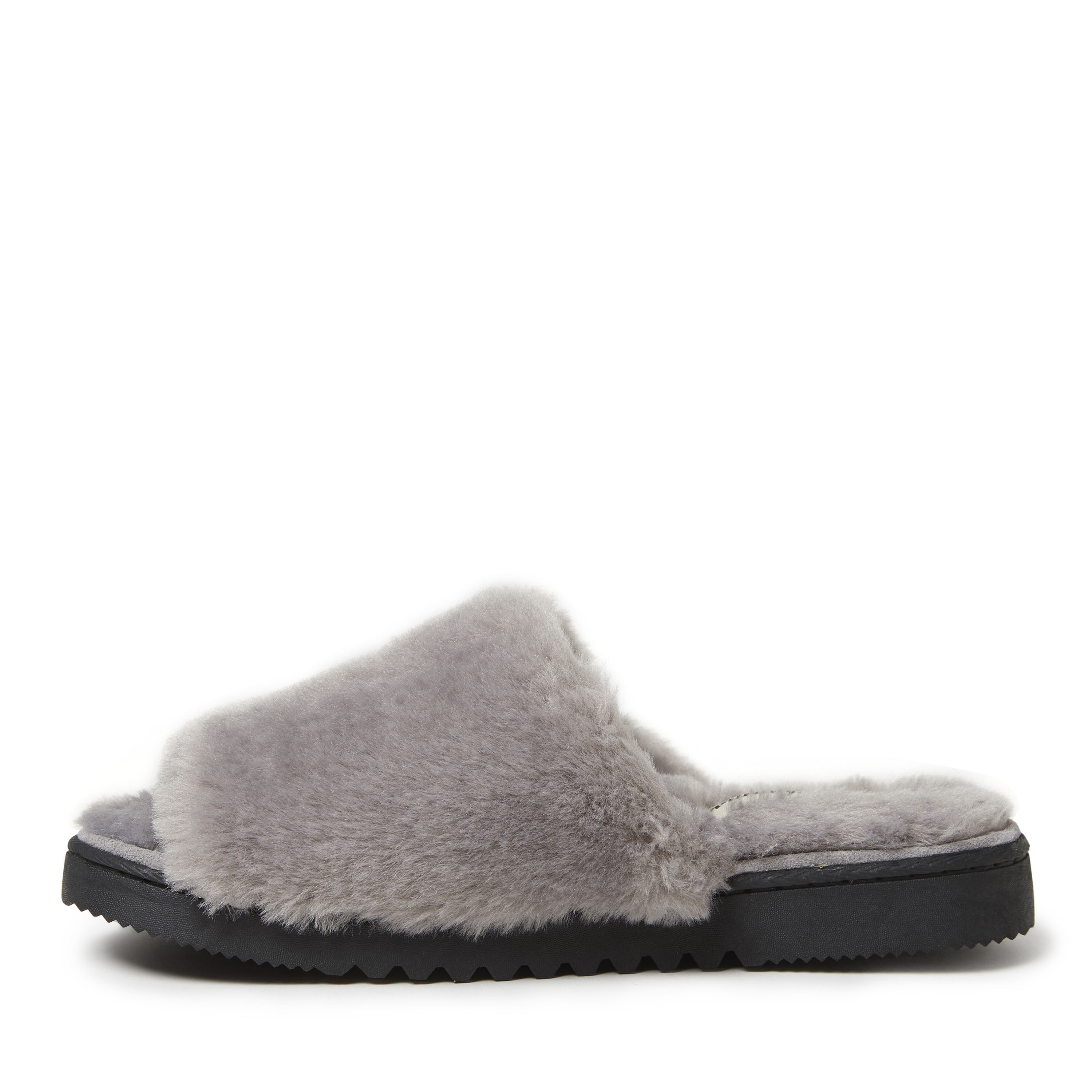 Women's Plush Faux Shearling Slide with Genuine Suede Trim Slipper