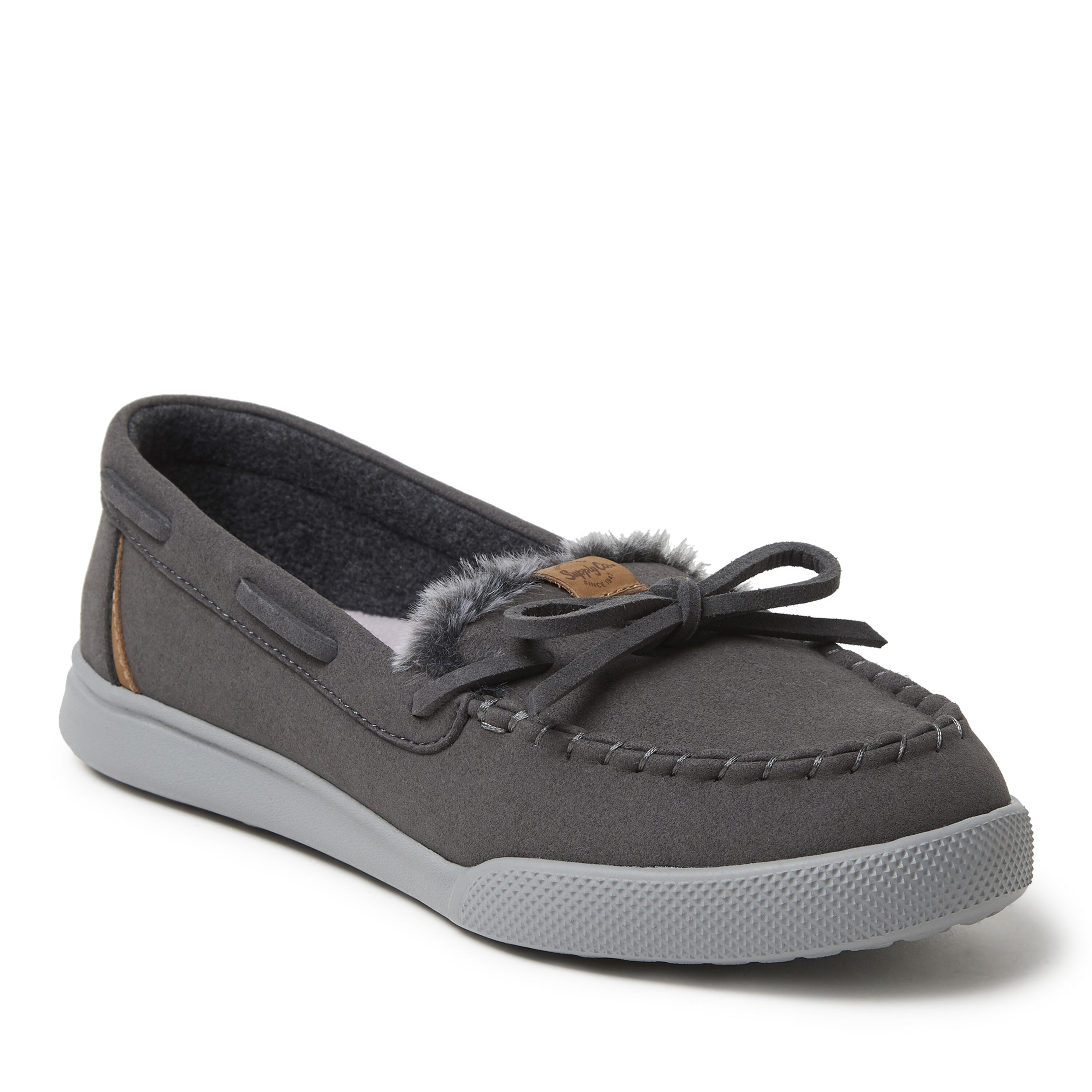 Dearfoams Supply Co. Women s Robin Ultrasuede Moccasin with Tie