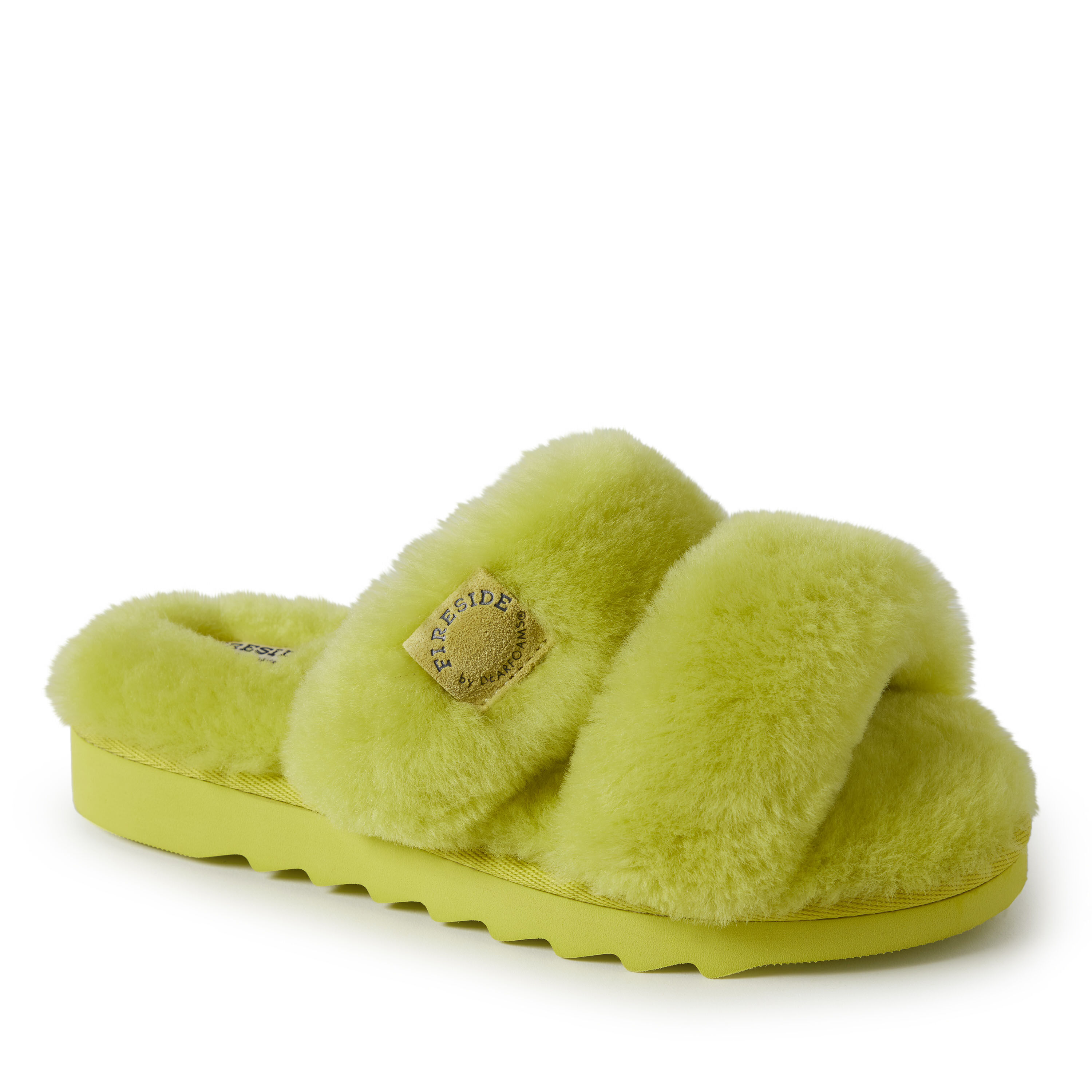 Women's Fireside by Dearfoams Benalla Shearling Double Band Slide