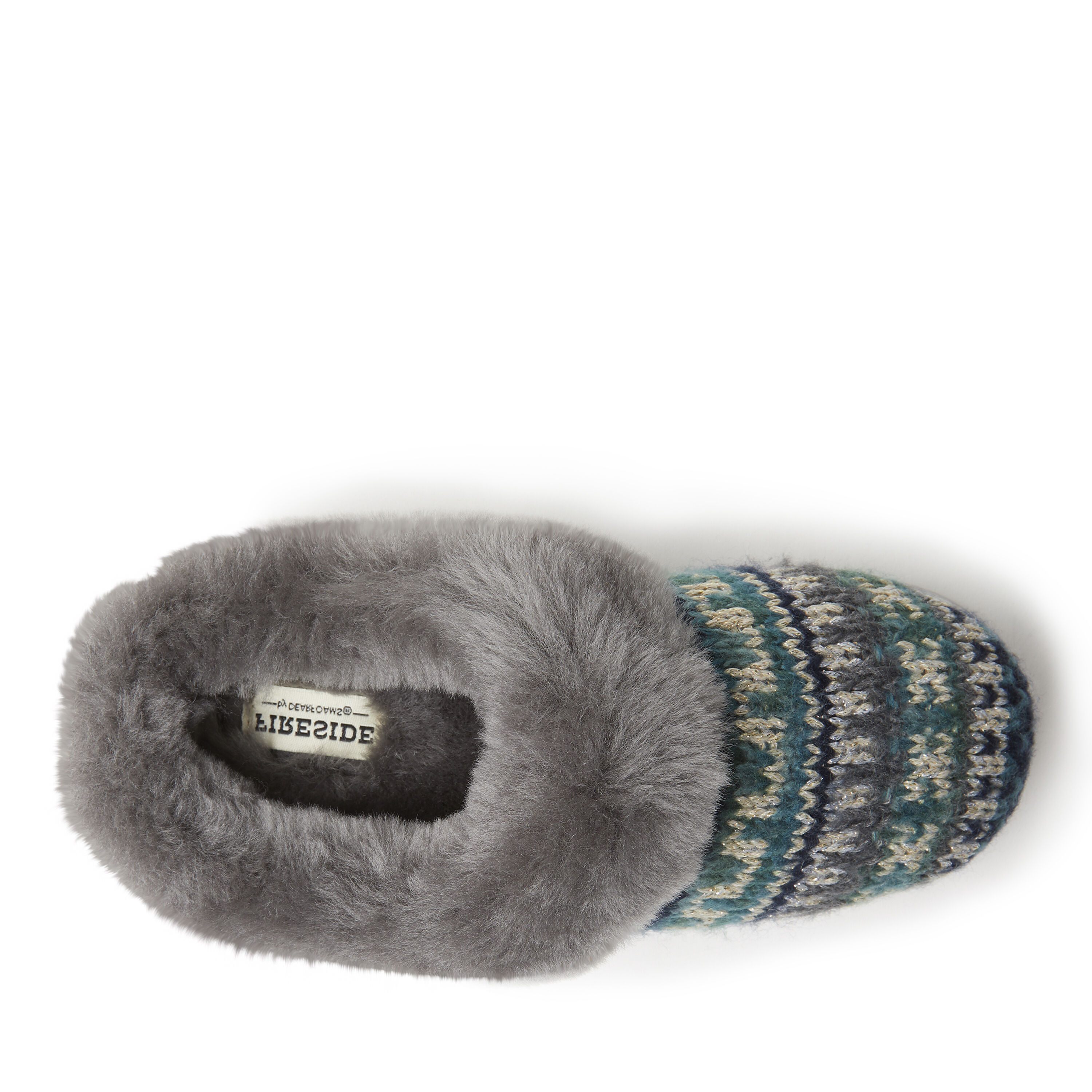 Women's Adelaide Sparkle Fairisle Knit & Genuine Shearling Clog Slipper