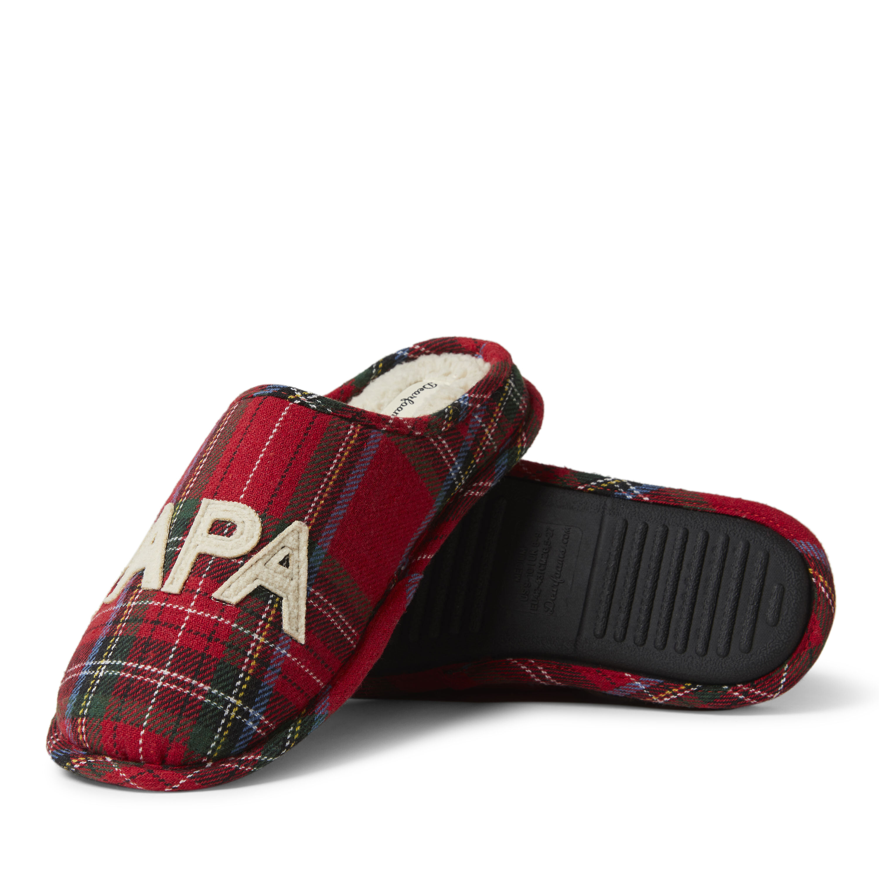 Men s Papa Bear Plaid Clog Slipper