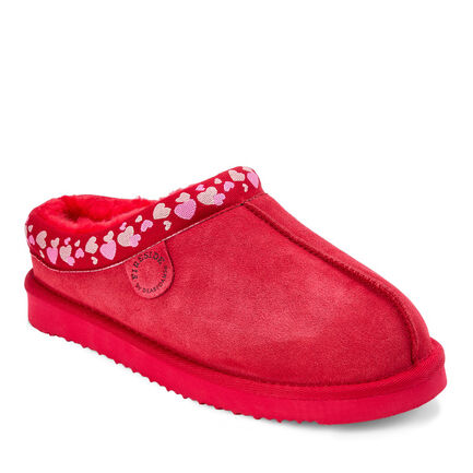 Women's Fireside by Dearfoams Greta Genuine Shearling Clog With Taping