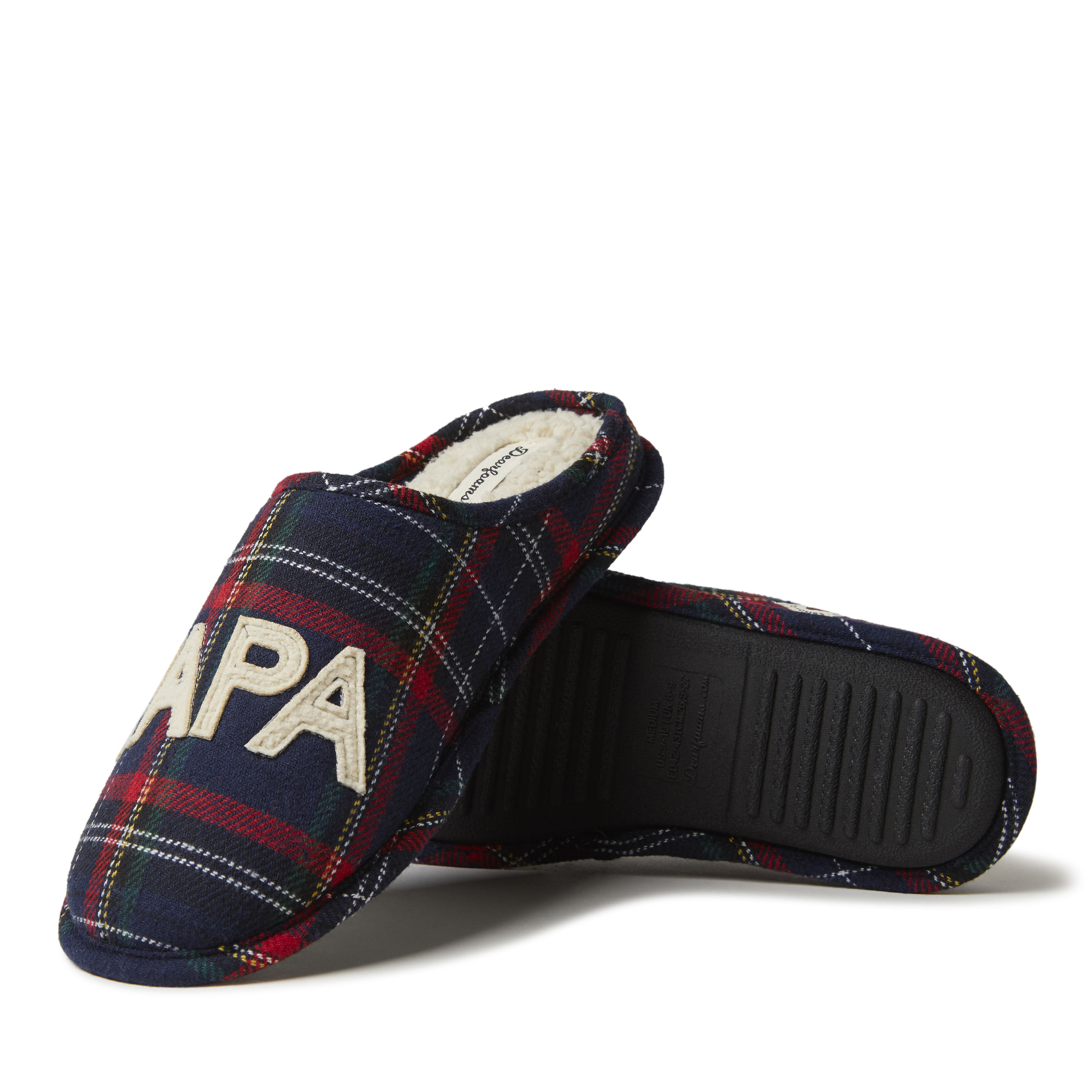 Dearfoams mama bear store plaid clog slippers