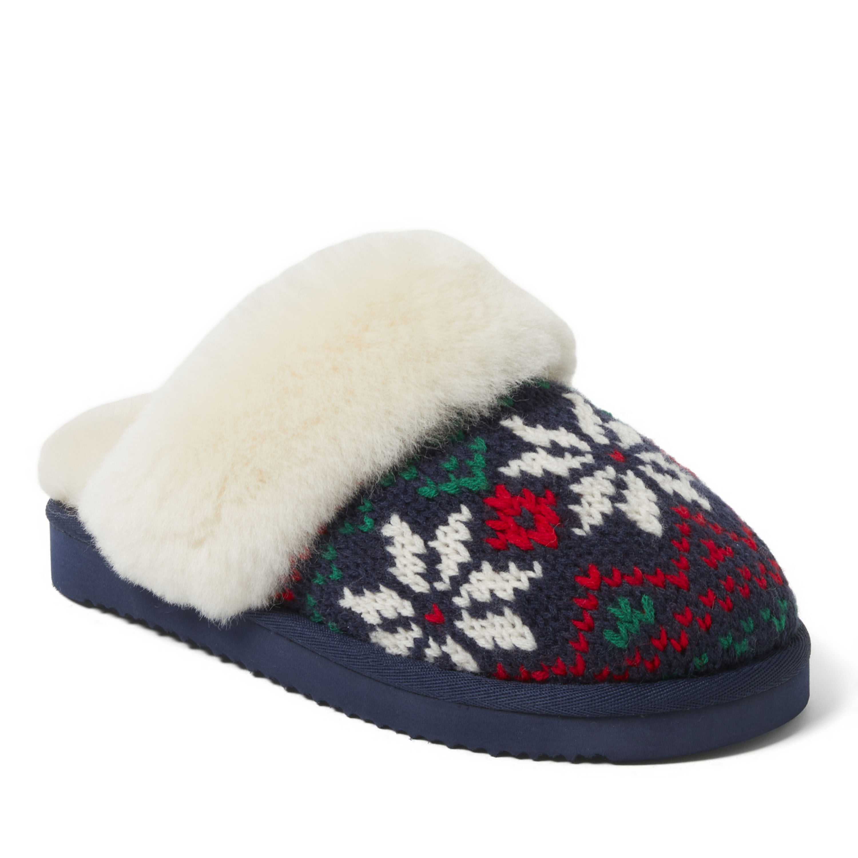 dearfoams Women's Fireside by Dearfoams Sydney Holiday Fairisle Scuff