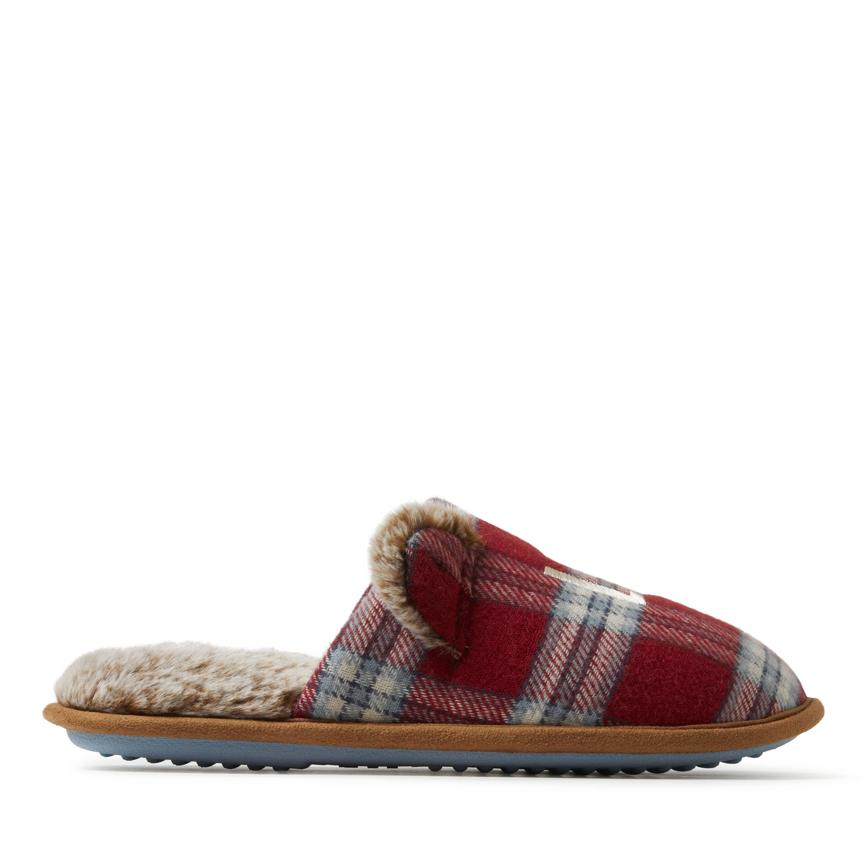 Red plaid womens slippers sales