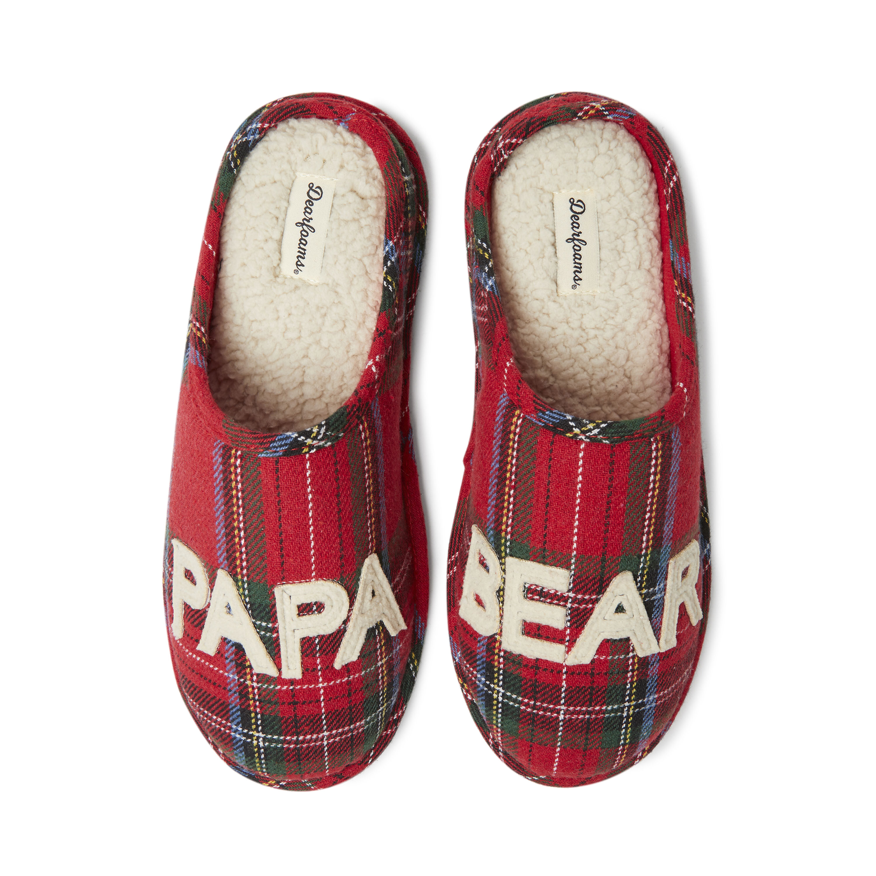 Men s Papa Bear Plaid Clog Slipper