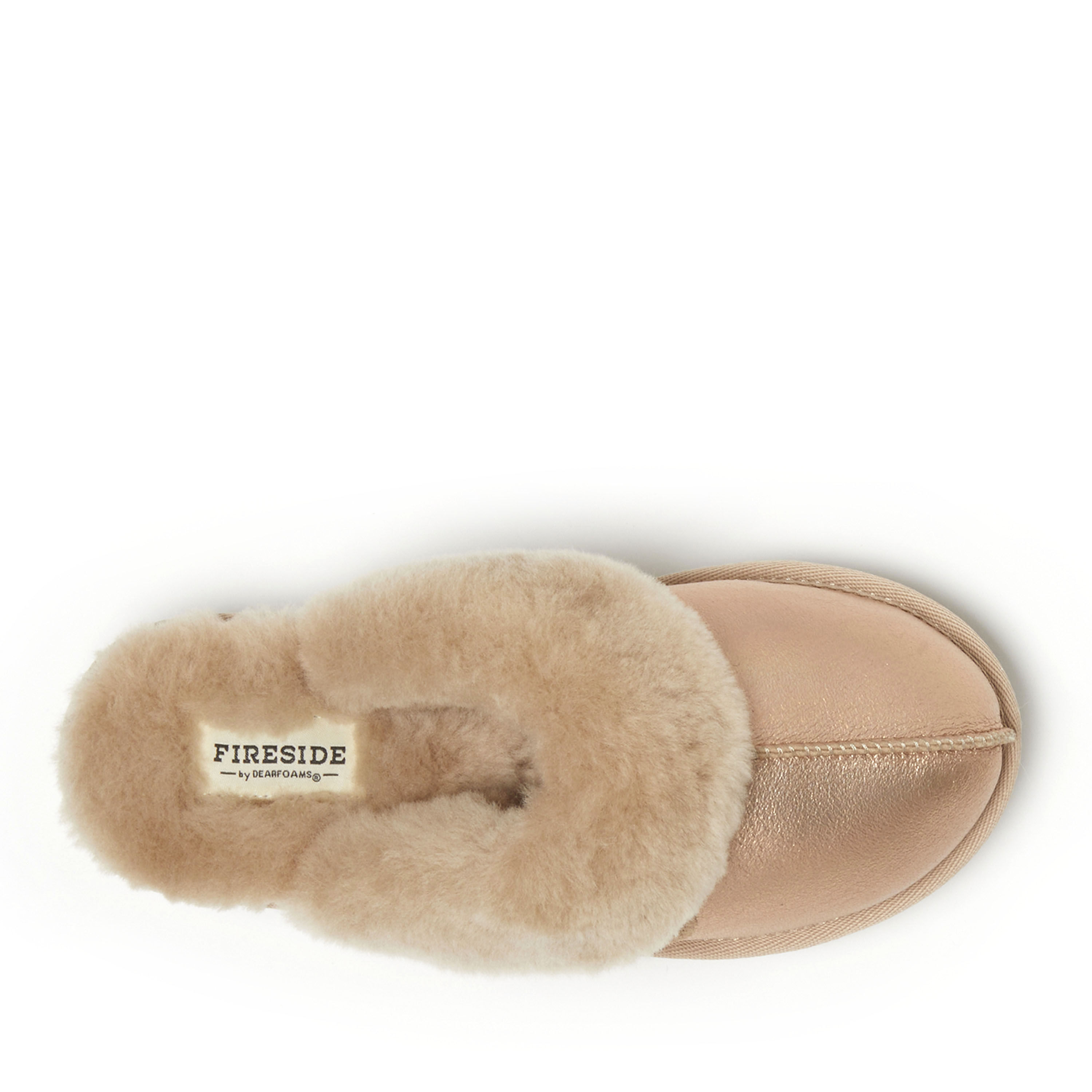 Women's Fireside by Dearfoams Melton Genuine Shearling Platform Scuff