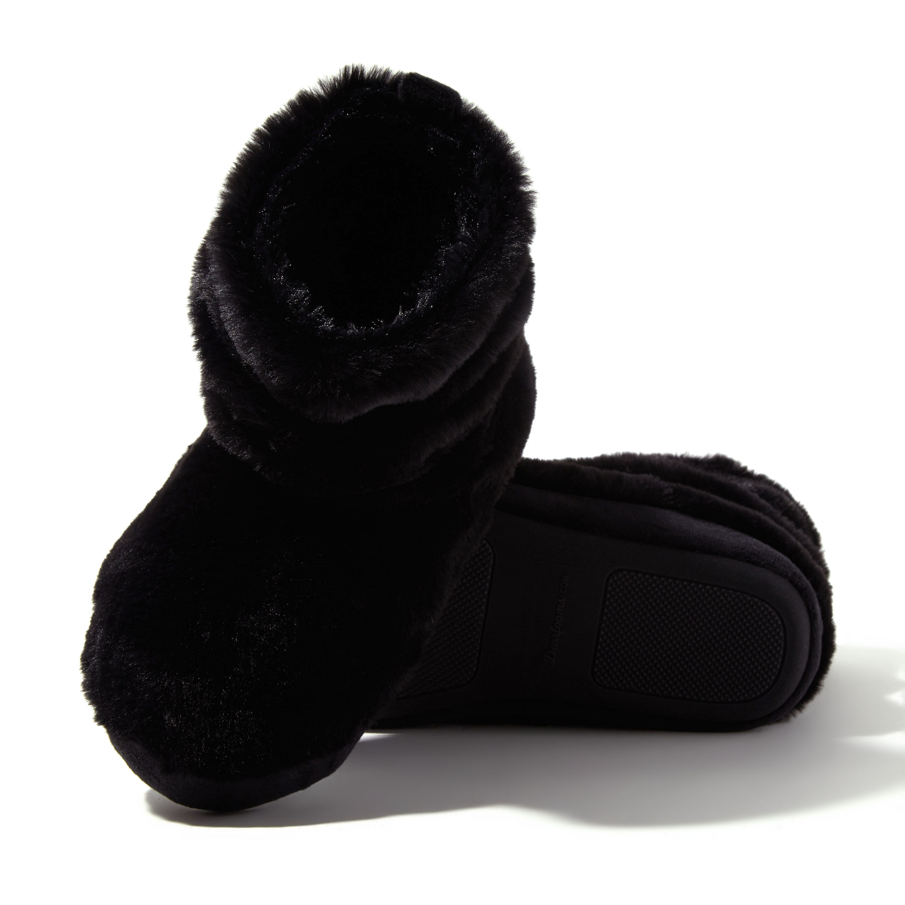 Womens furry best sale boot slippers