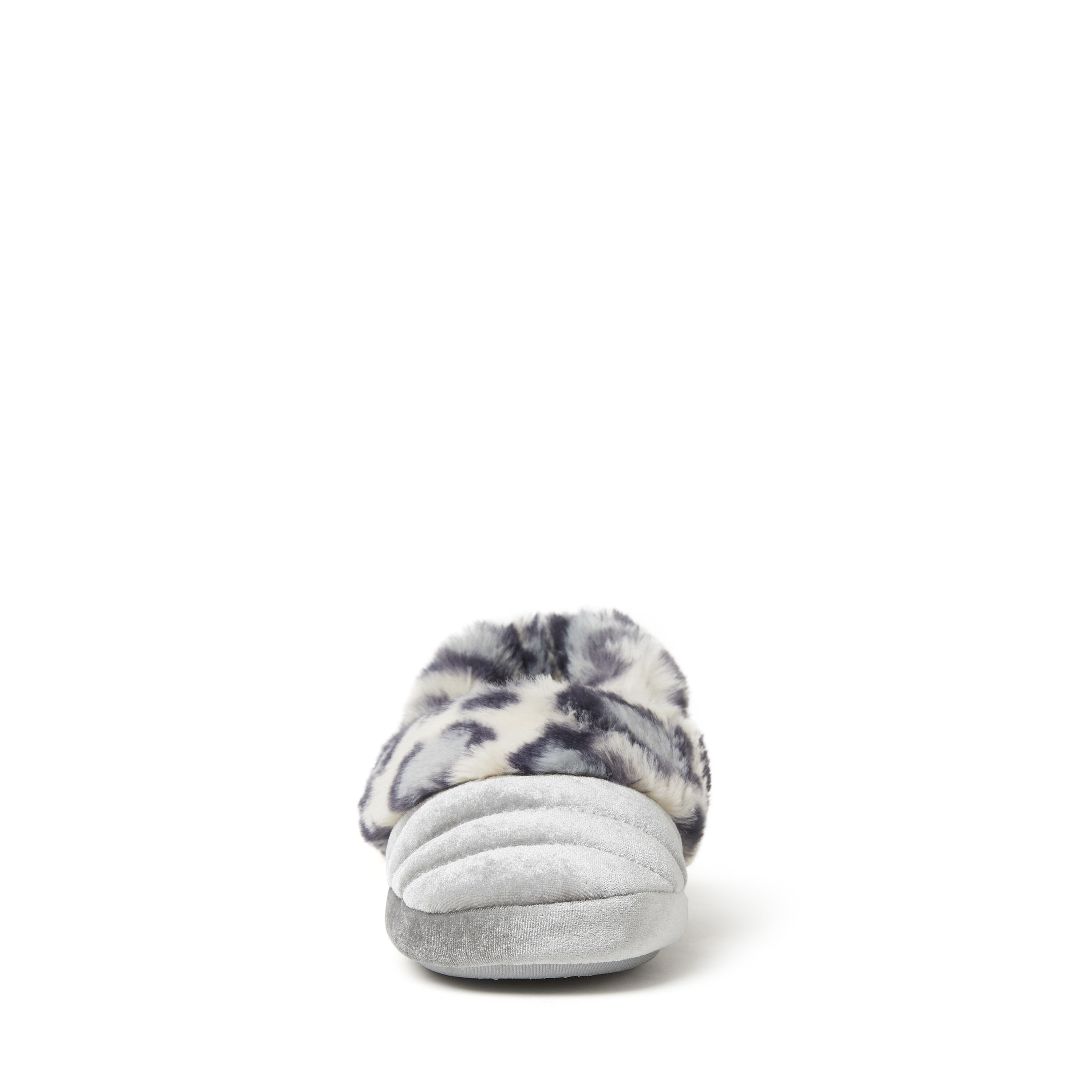 Kids Amelia Velour Bootie with Leopard Cuff Slipper