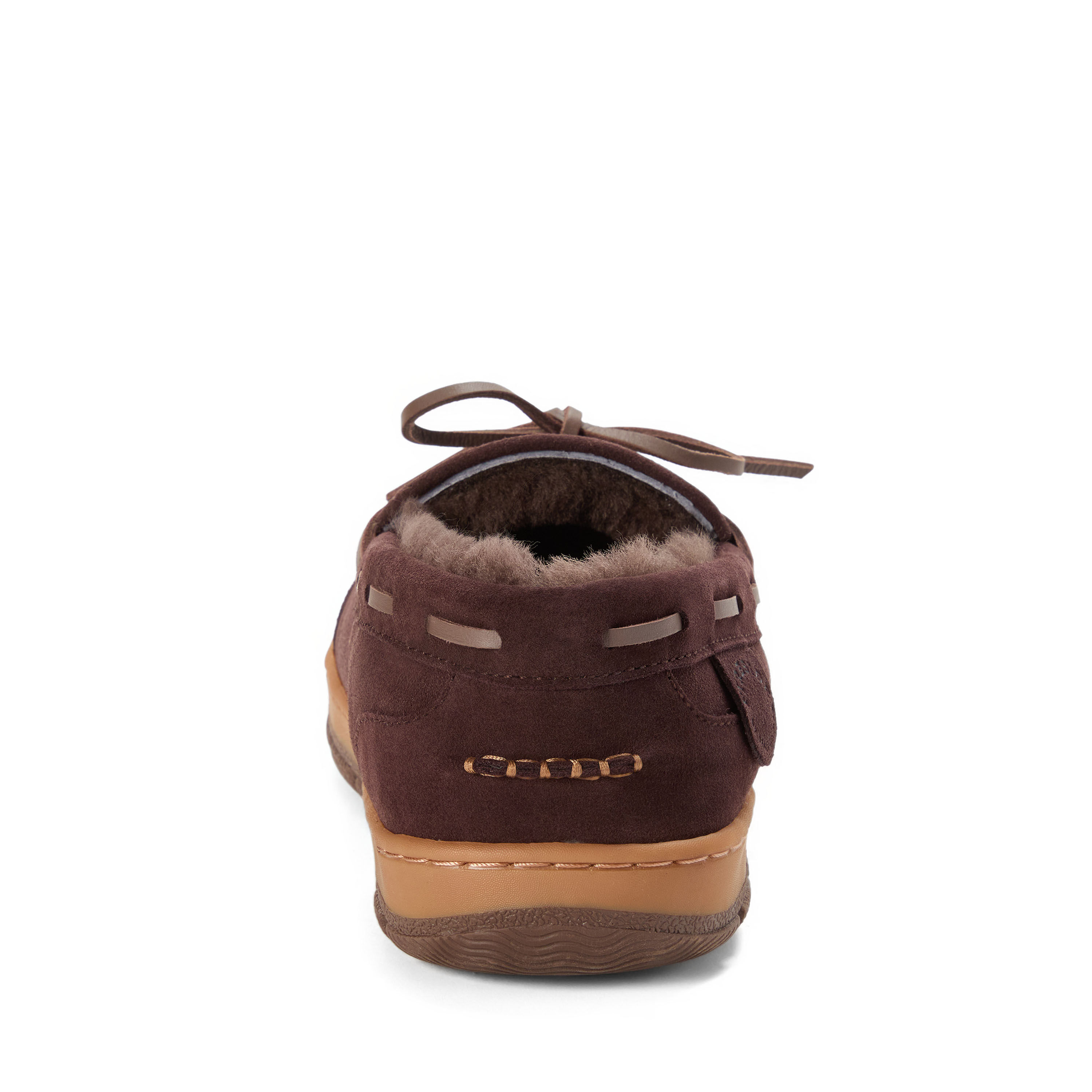 Men's Fireside by Dearfoams Forster Genuine Shearling Moc With Stitching