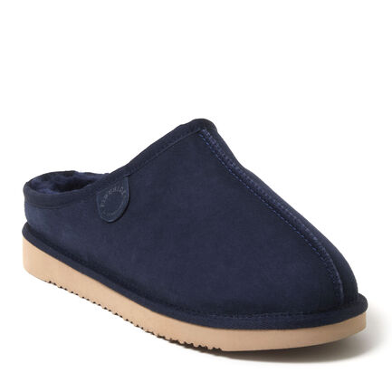 Men's Fireside by Dearfoams Grafton Genuine Shearling Clog Slipper with Woven Accent