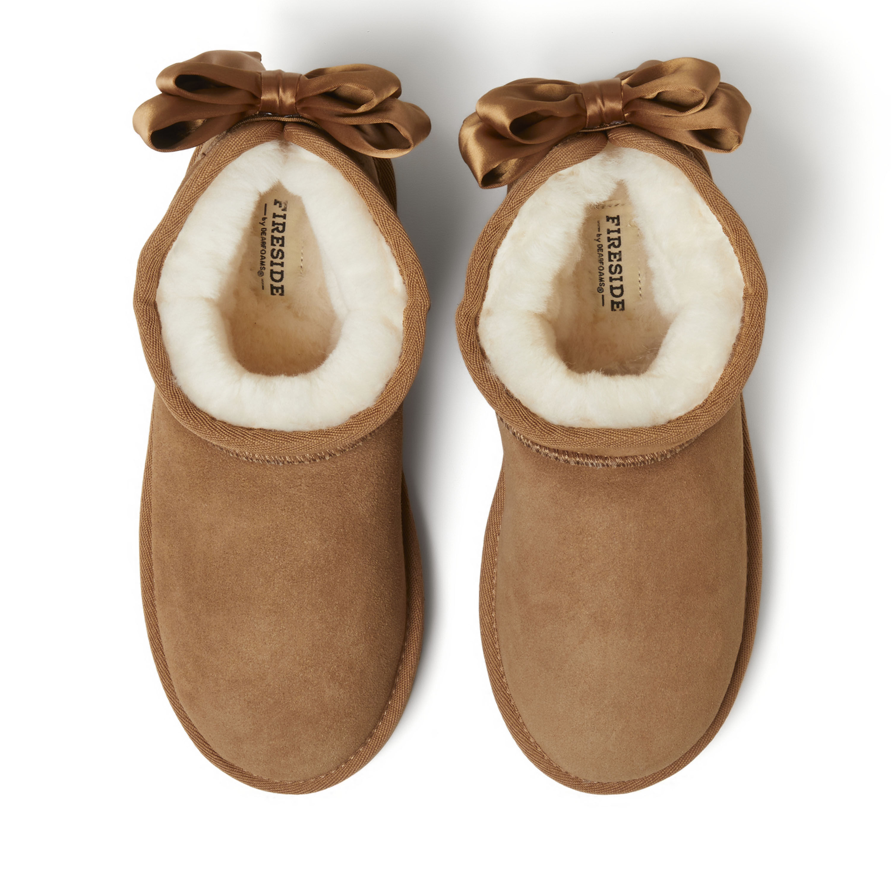 Women's Fireside by Dearfoams Riverland Genuine Shearling Boot with Bow