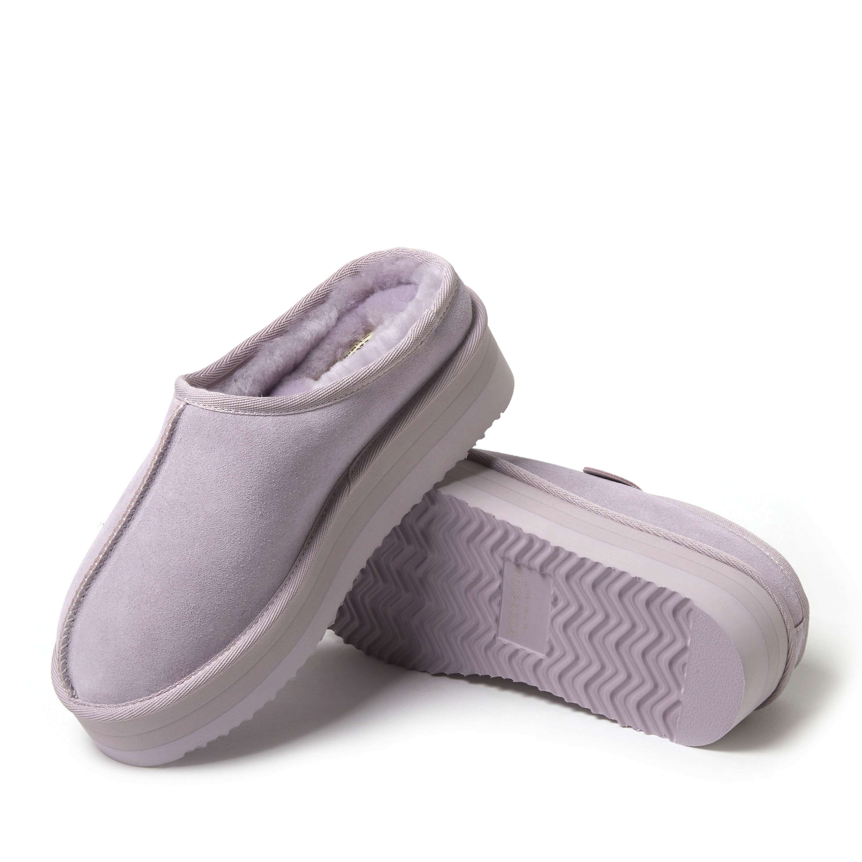 Women's Fireside by Dearfoams Queenstown Platform Genuine Shearling Clog