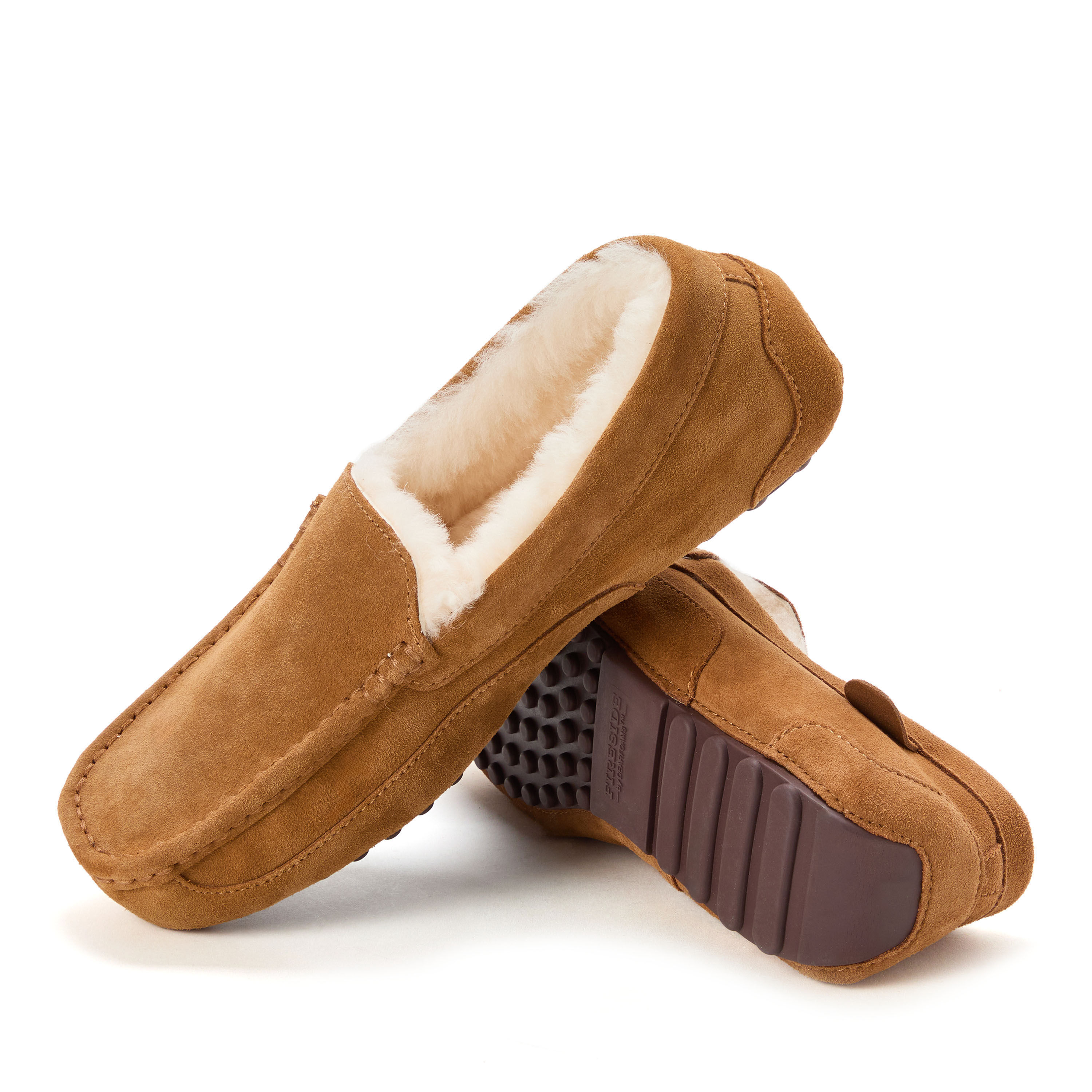Men's Fireside by Dearfoams Melbourne Genuine Shearling Moccasin Slipper