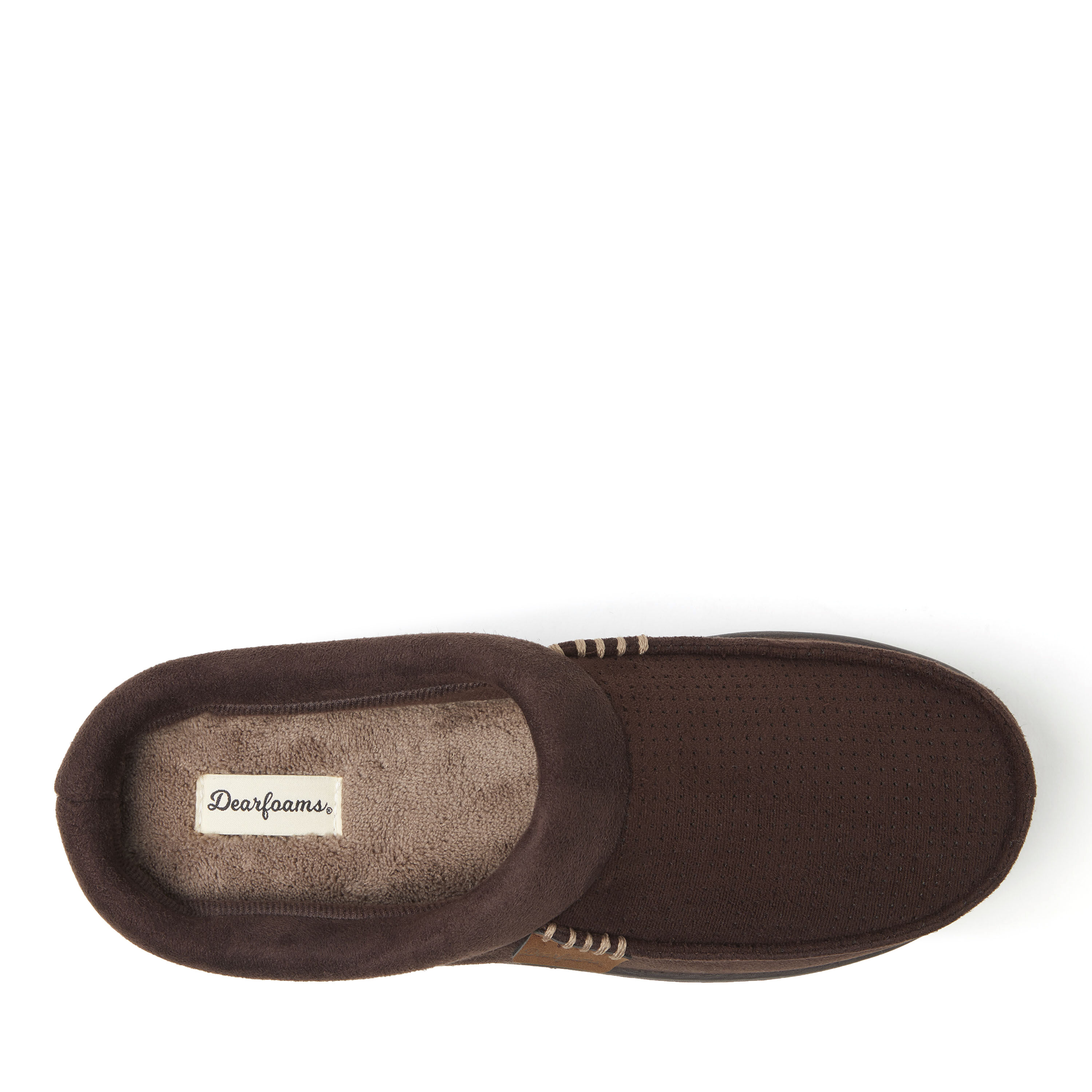 Men's dearfoams perforated sale microsuede clog slippers
