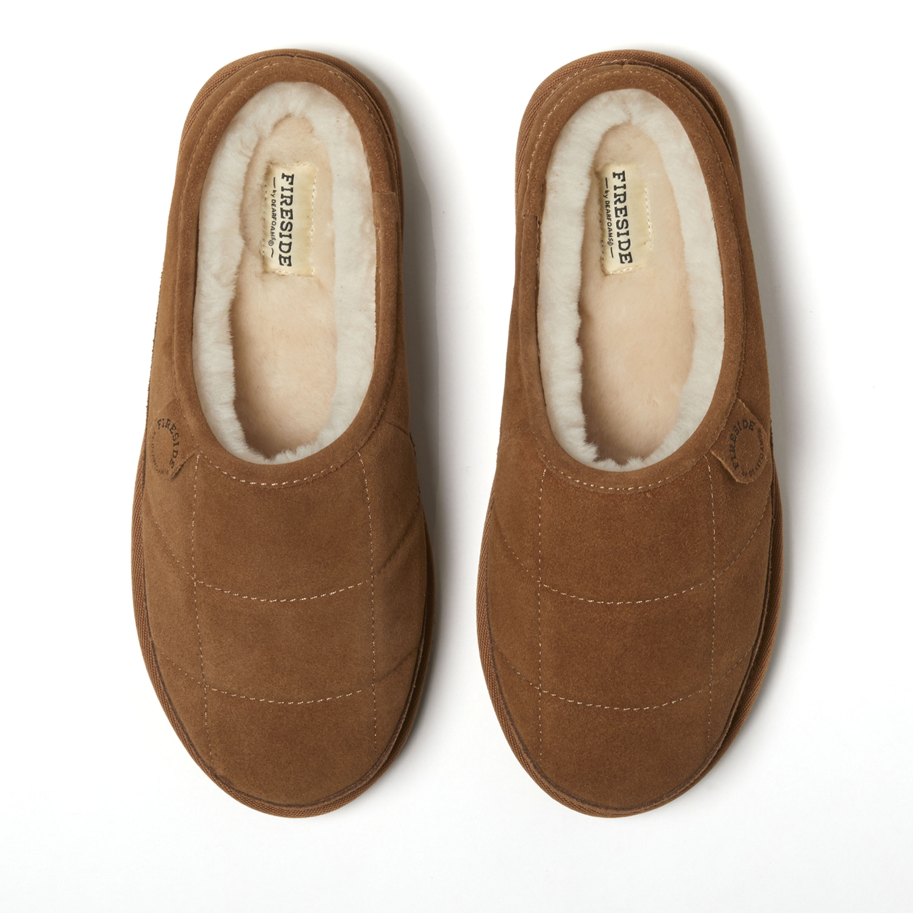 Men's Fireside by Dearfoams Grafton Quilted Genuine Shearling Clog