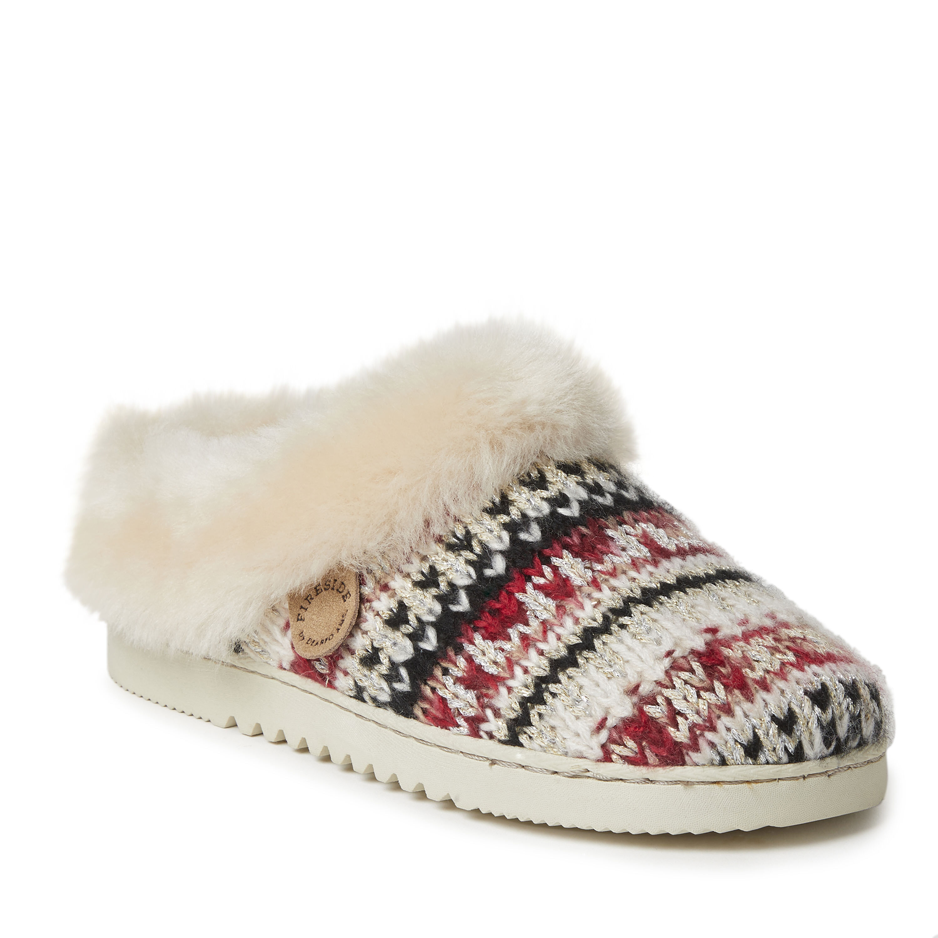 Women's Adelaide Sparkle Fairisle Knit & Genuine Shearling Clog Slipper