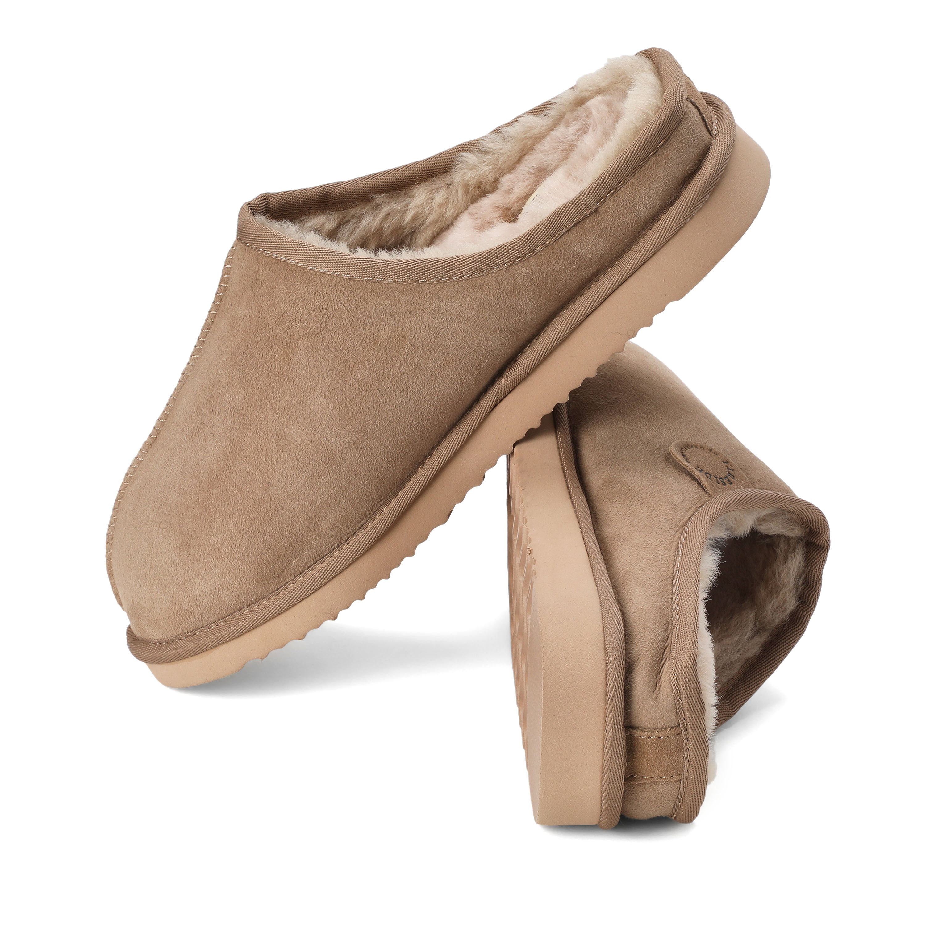 Men's Fireside by Dearfoams Grafton Genuine Shearling Clog Slipper with Woven Accent