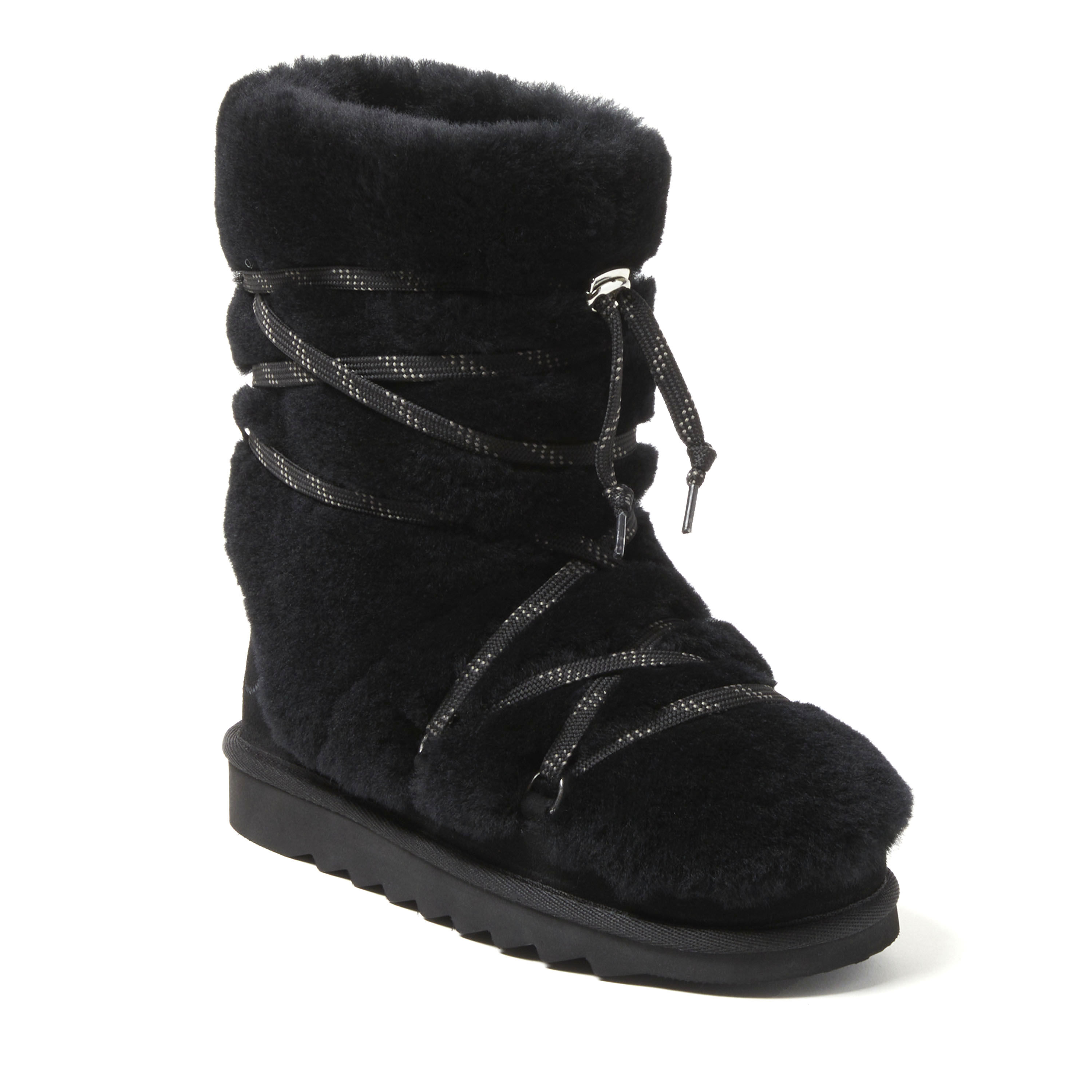 Dearfoam black bootie slippers 2025