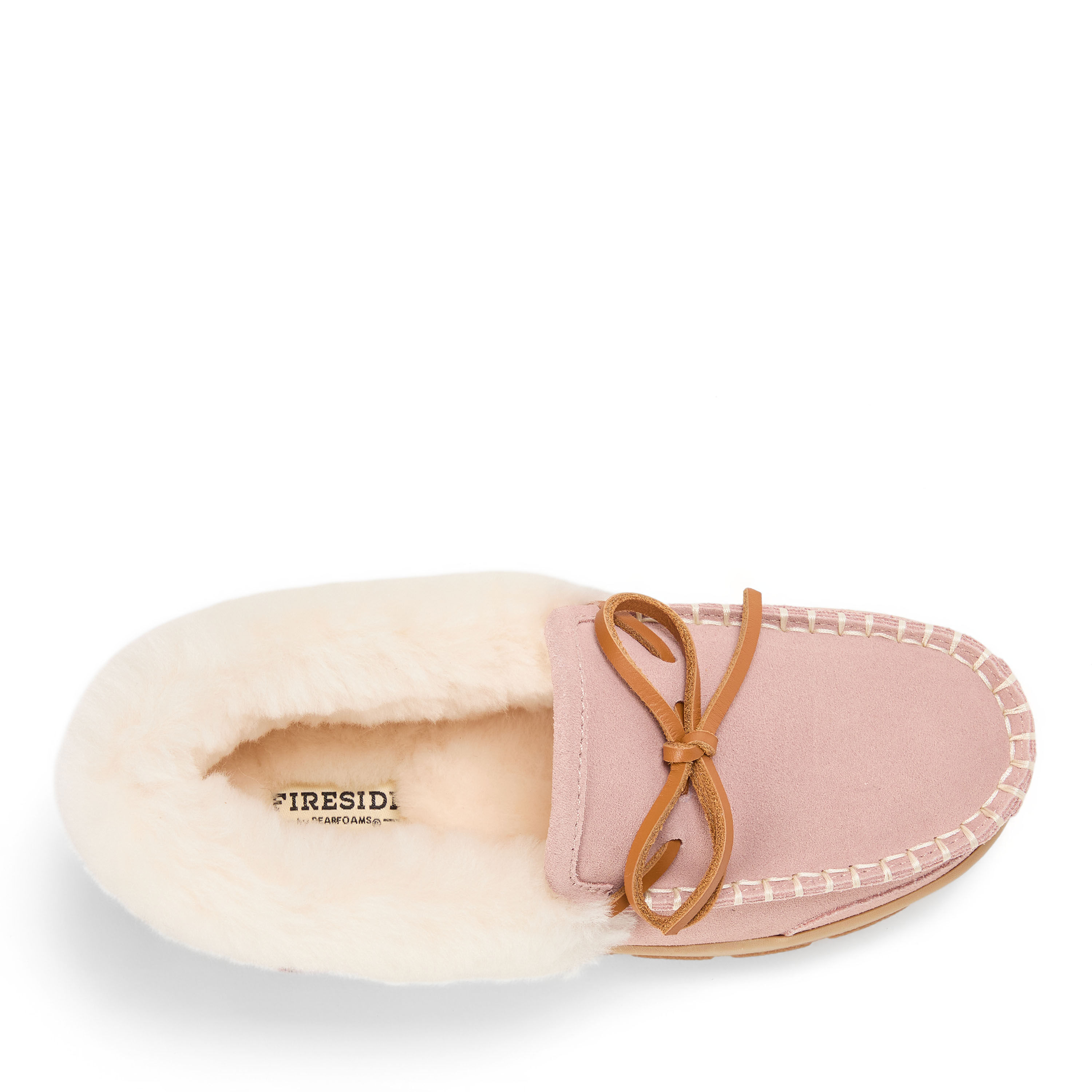 Women's Fireside Gladstone Moccasin Genuine Shearling with Stitching