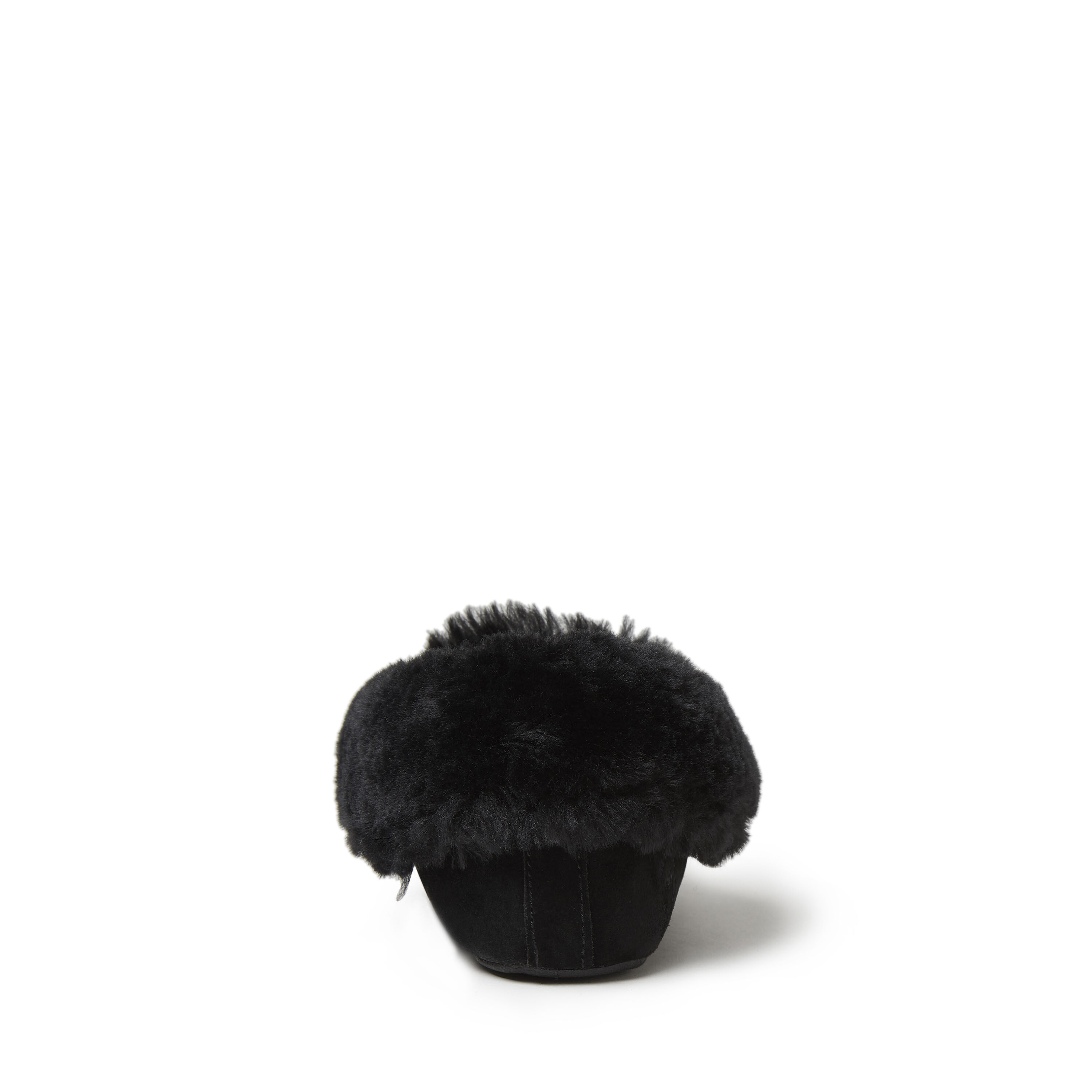 Women's Genuine Suede Foldover Moccasin with Tie Slipper