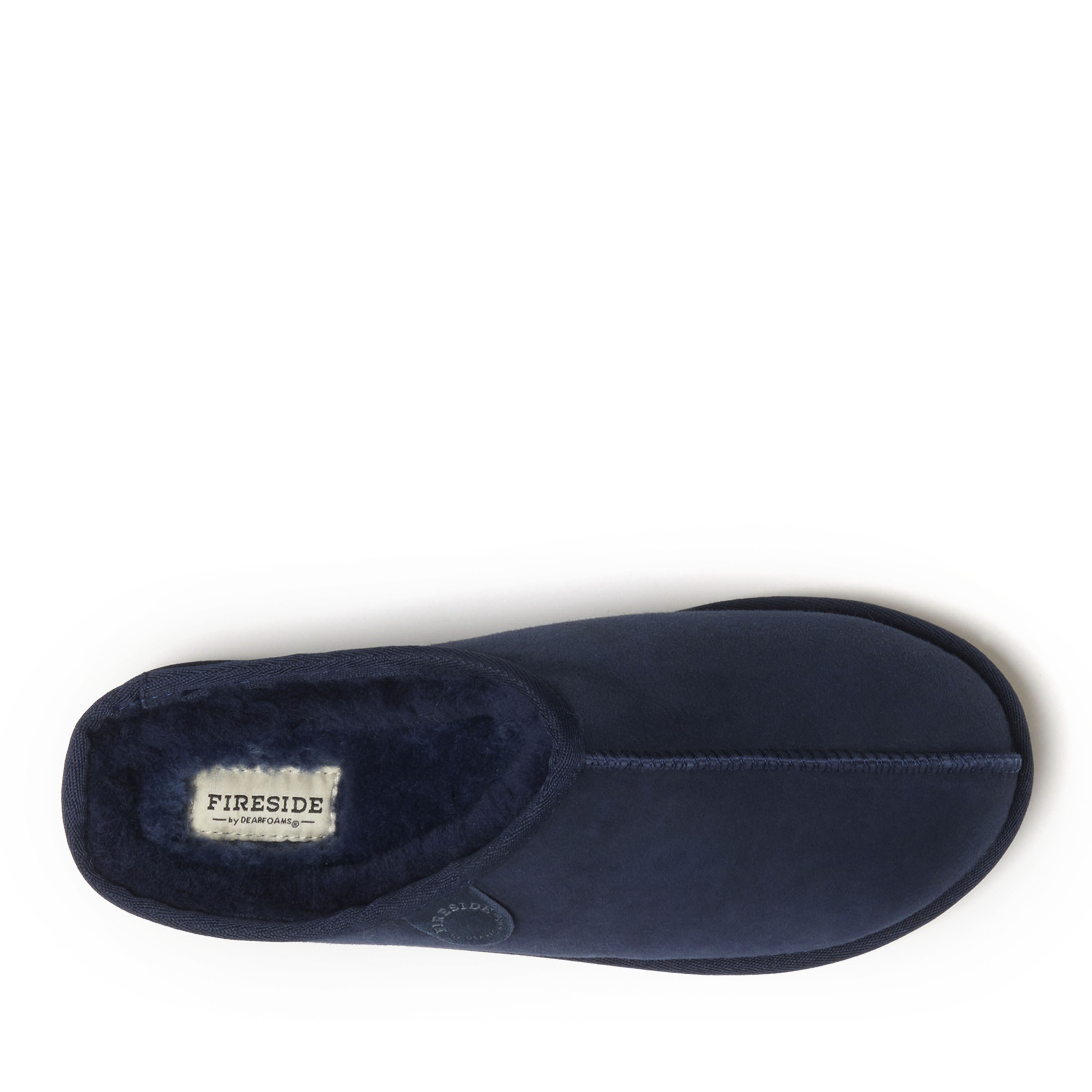 Men's Fireside by Dearfoams Grafton Genuine Shearling Clog Slipper with Woven Accent