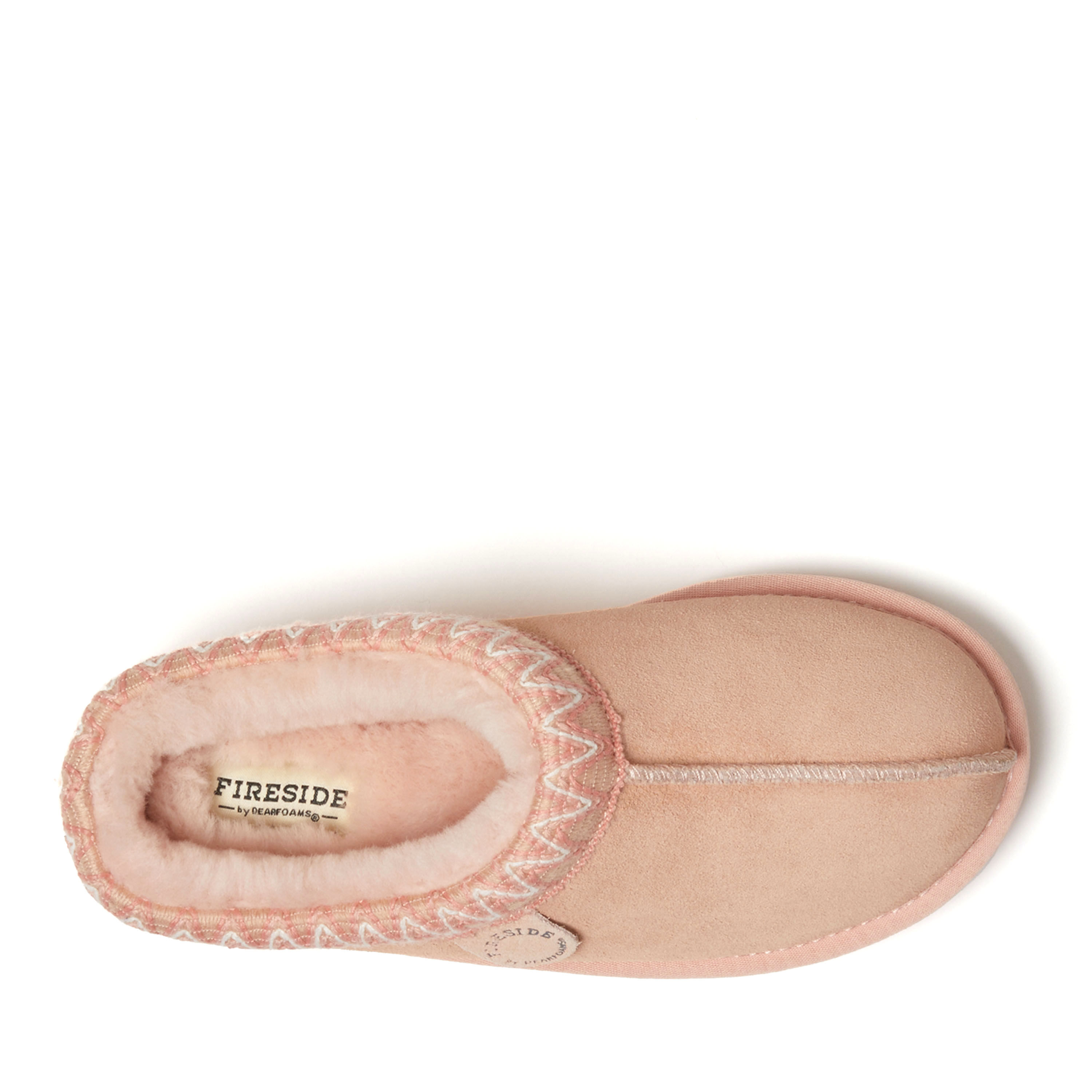 Women's Fireside by Dearfoams Greta Genuine Shearling Clog With Taping