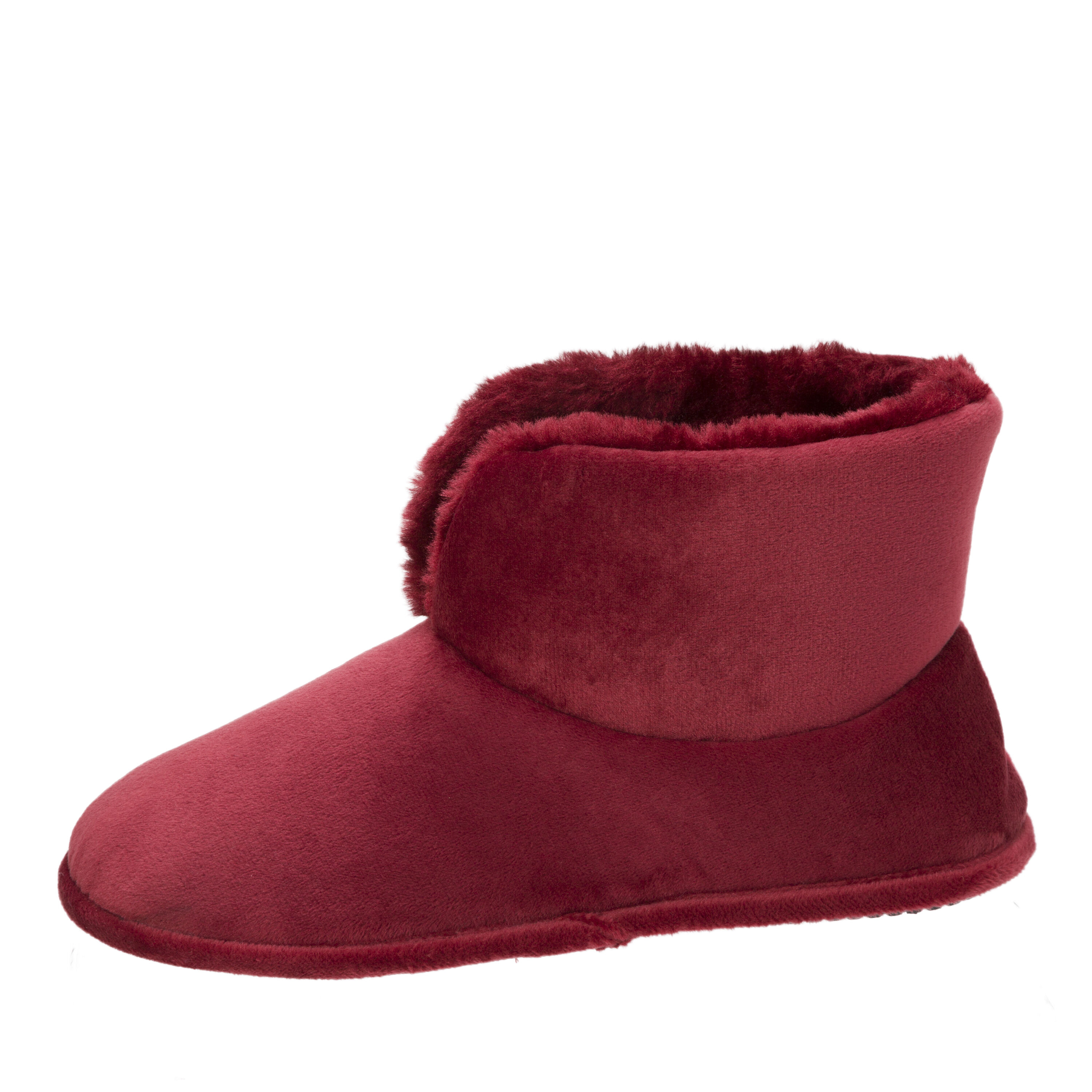 Dearfoams women's velour bootie with boa flat outlet