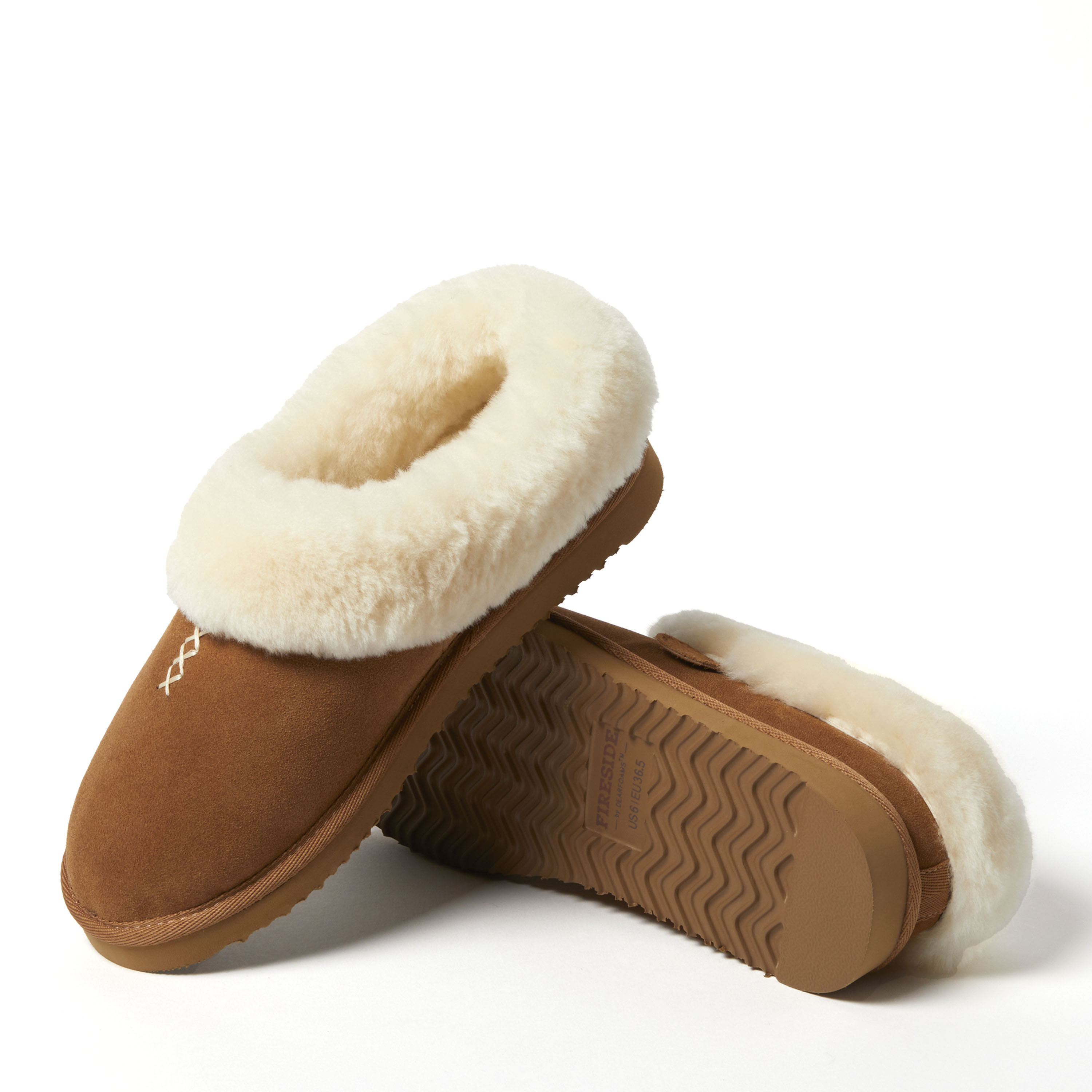 Women's Fireside by Dearfoams Adelaide Genuine Shearling Clog Slipper