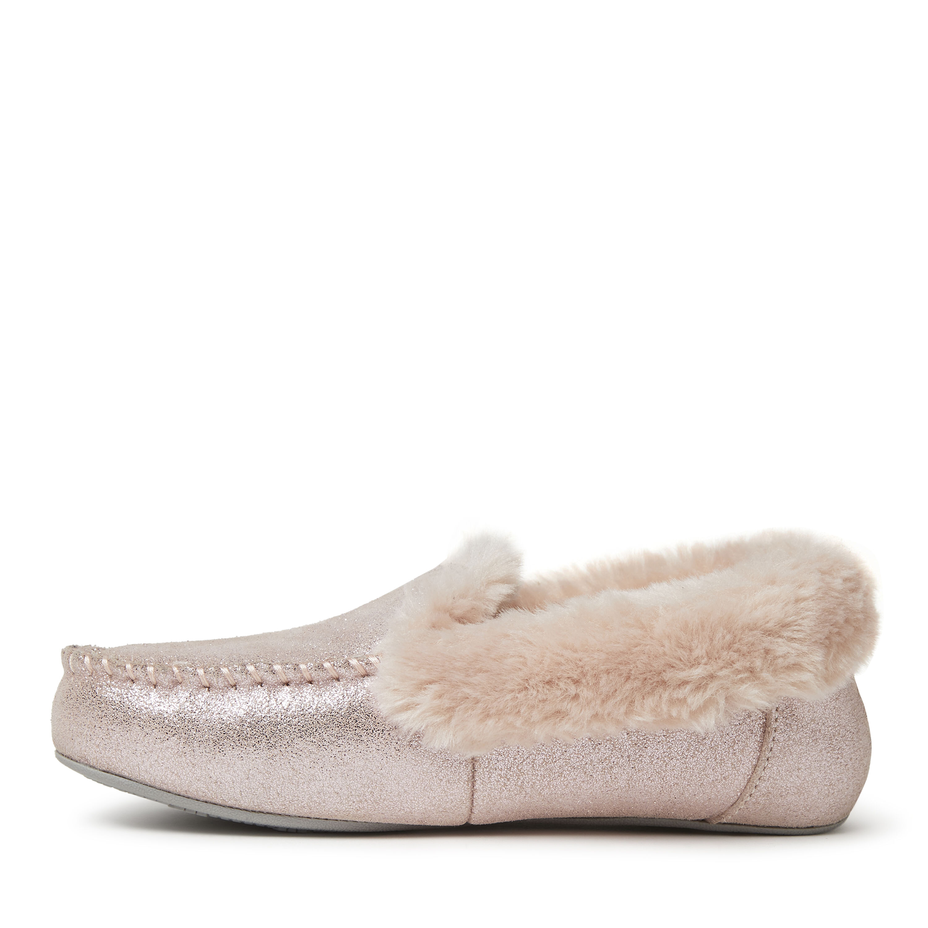 Glitter moccasin discount slippers womens