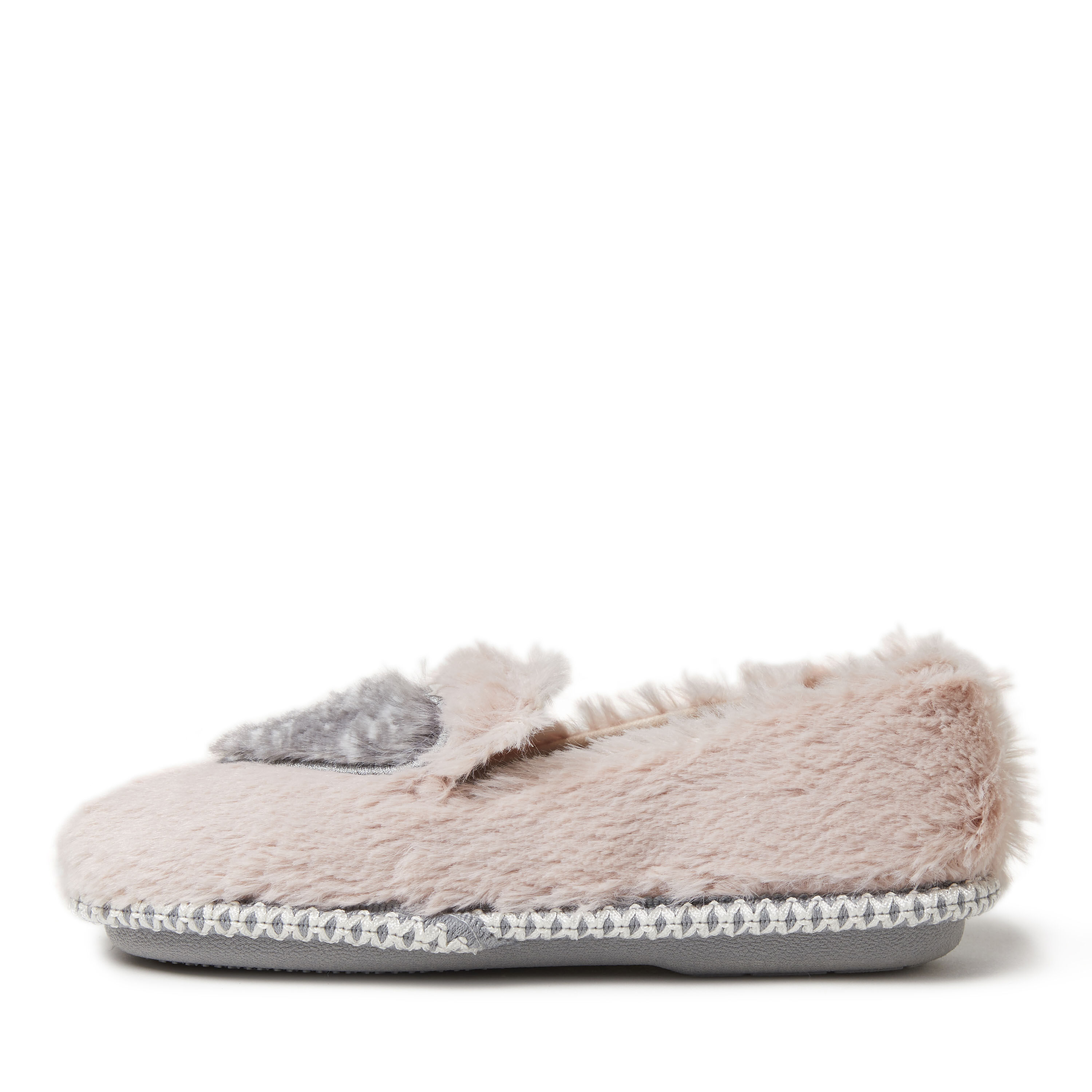 Kids Mia Furry Closed Back with Heart Detail Slipper