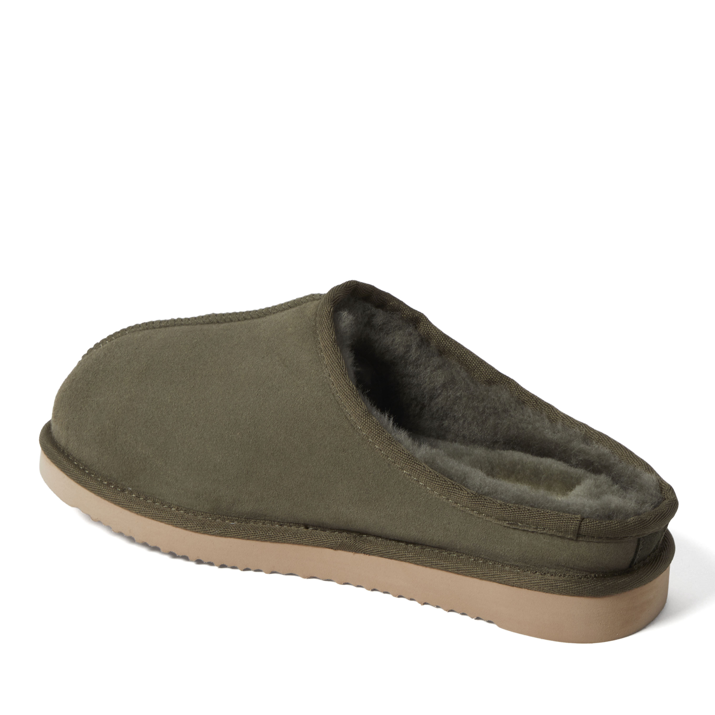 Men's Fireside by Dearfoams Grafton Genuine Shearling Clog Slipper with Woven Accent