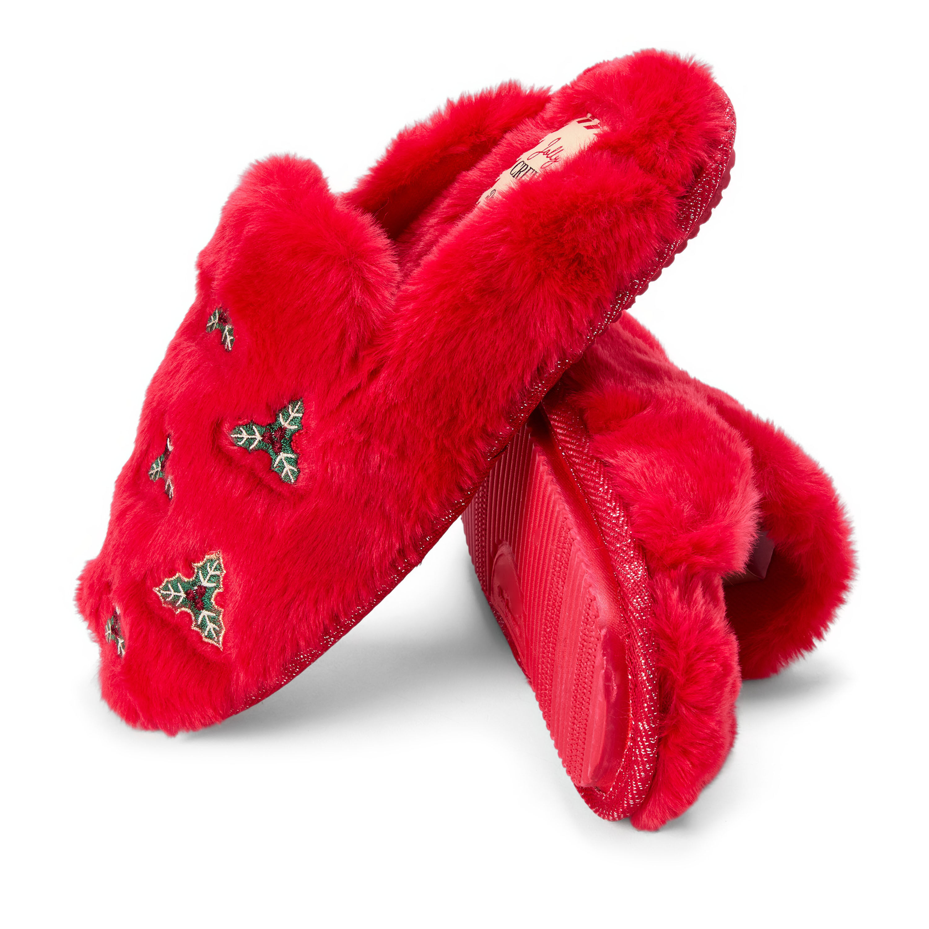 Women's Holiday Fur Shaped Tab Scuff
