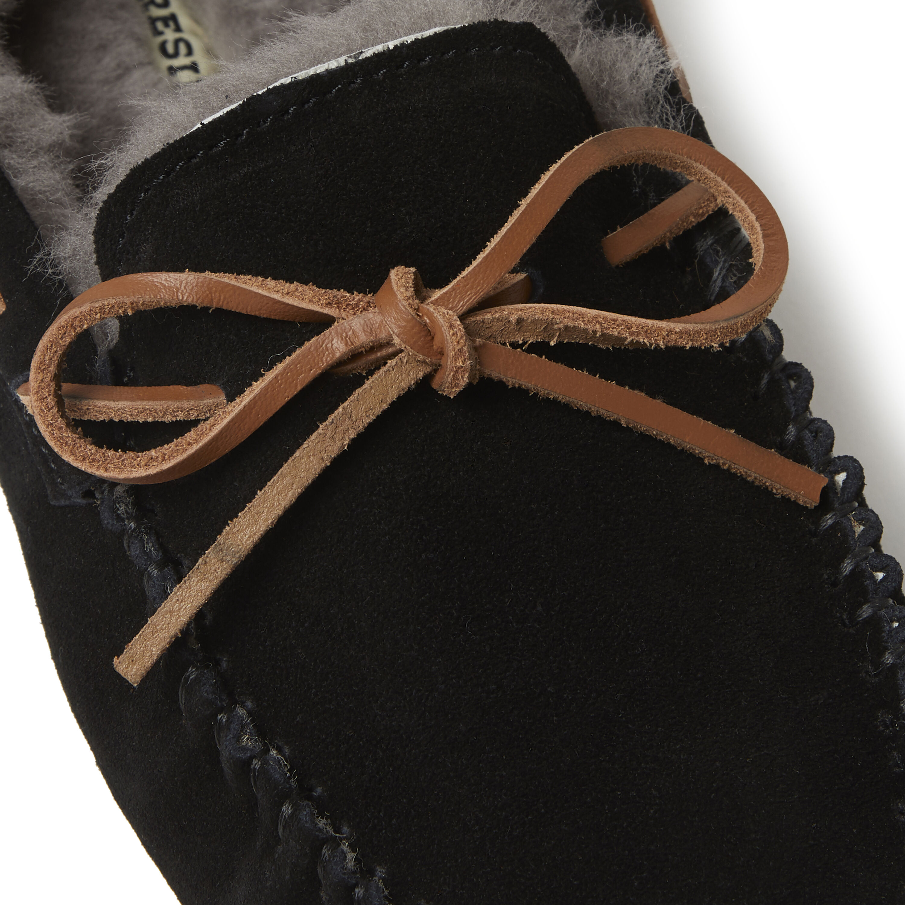 Mens black store leather moccasin slippers