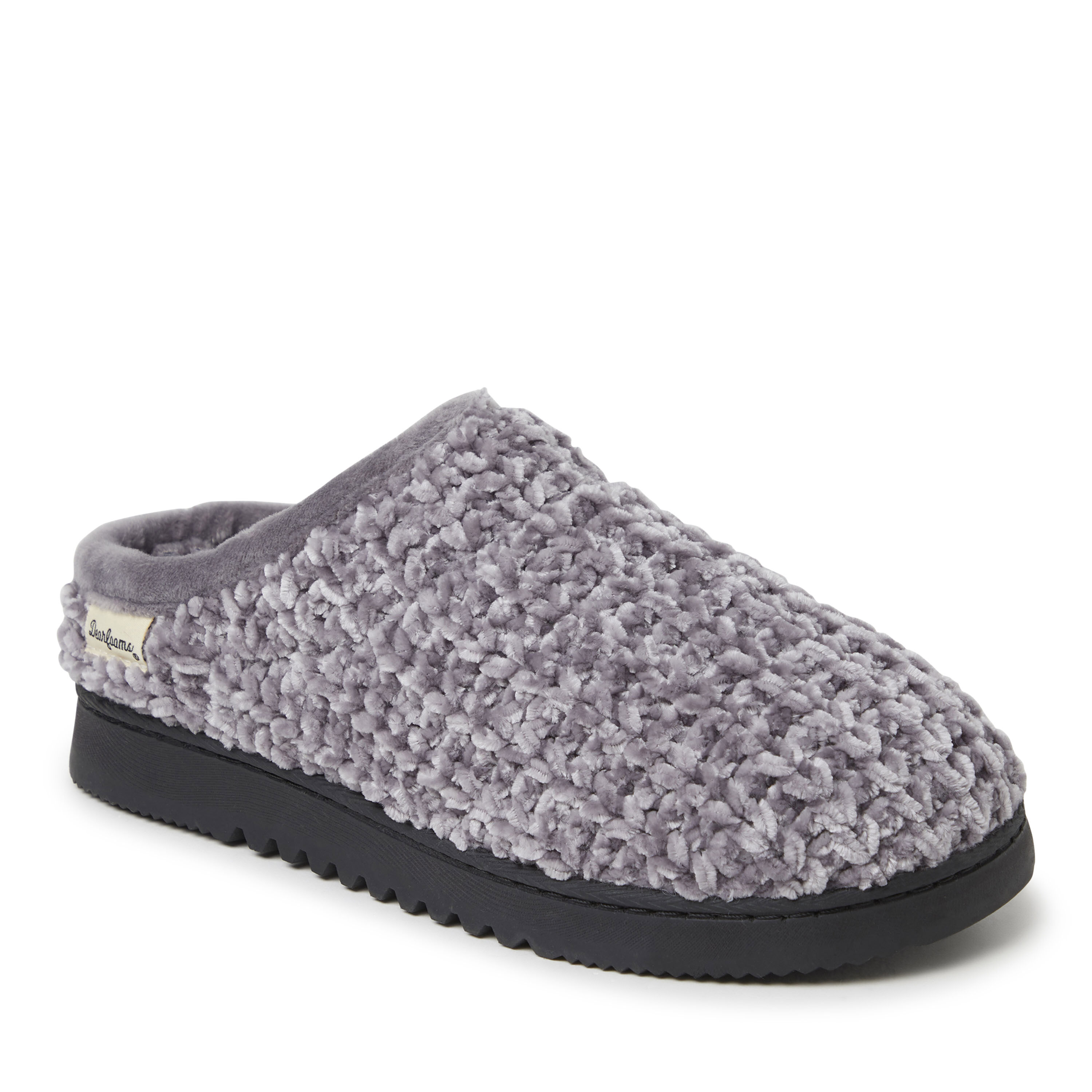 Dearfoams chenille 2025 womens clog slippers
