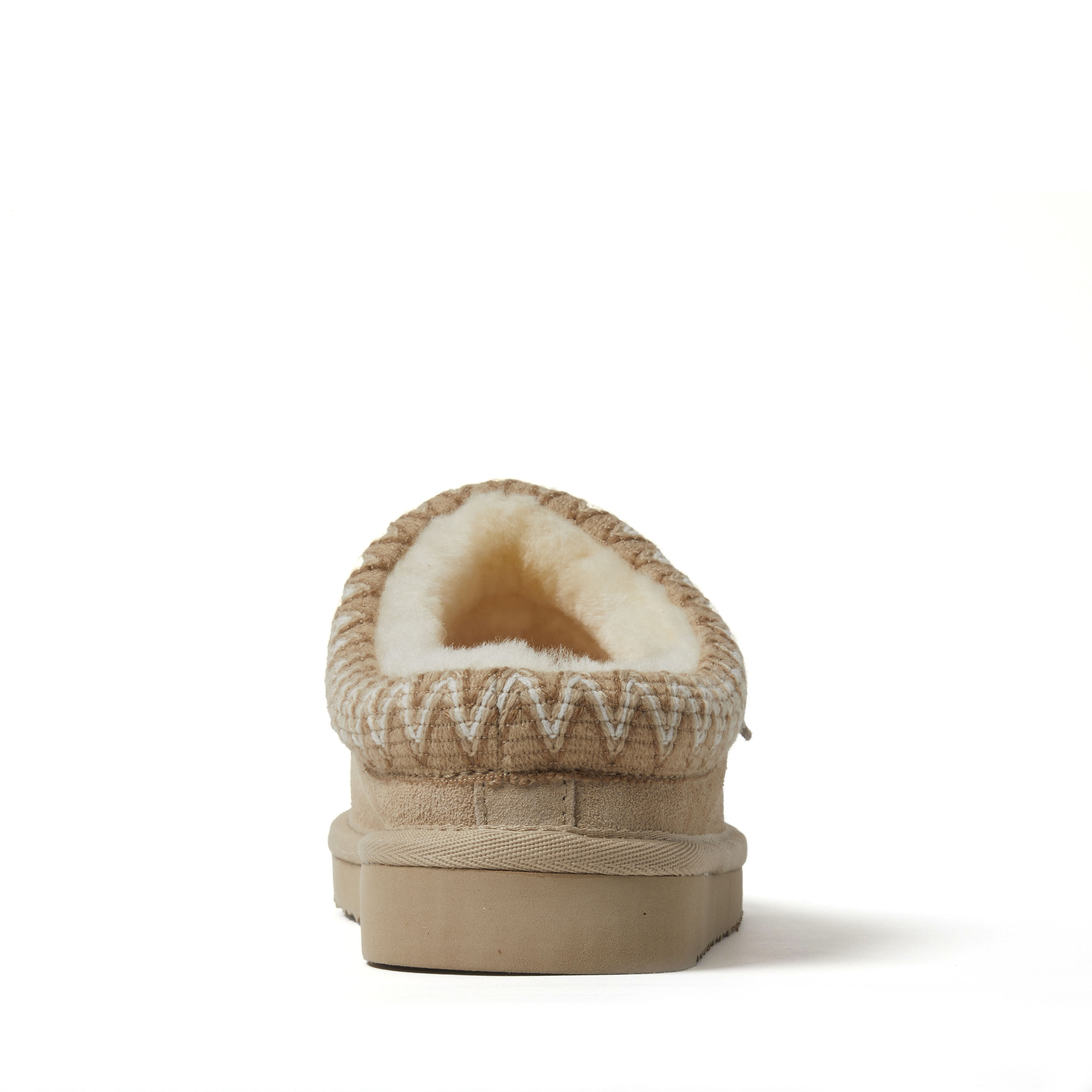 Women's Fireside by Dearfoams Greta Genuine Shearling Clog With Taping - Water Resistant