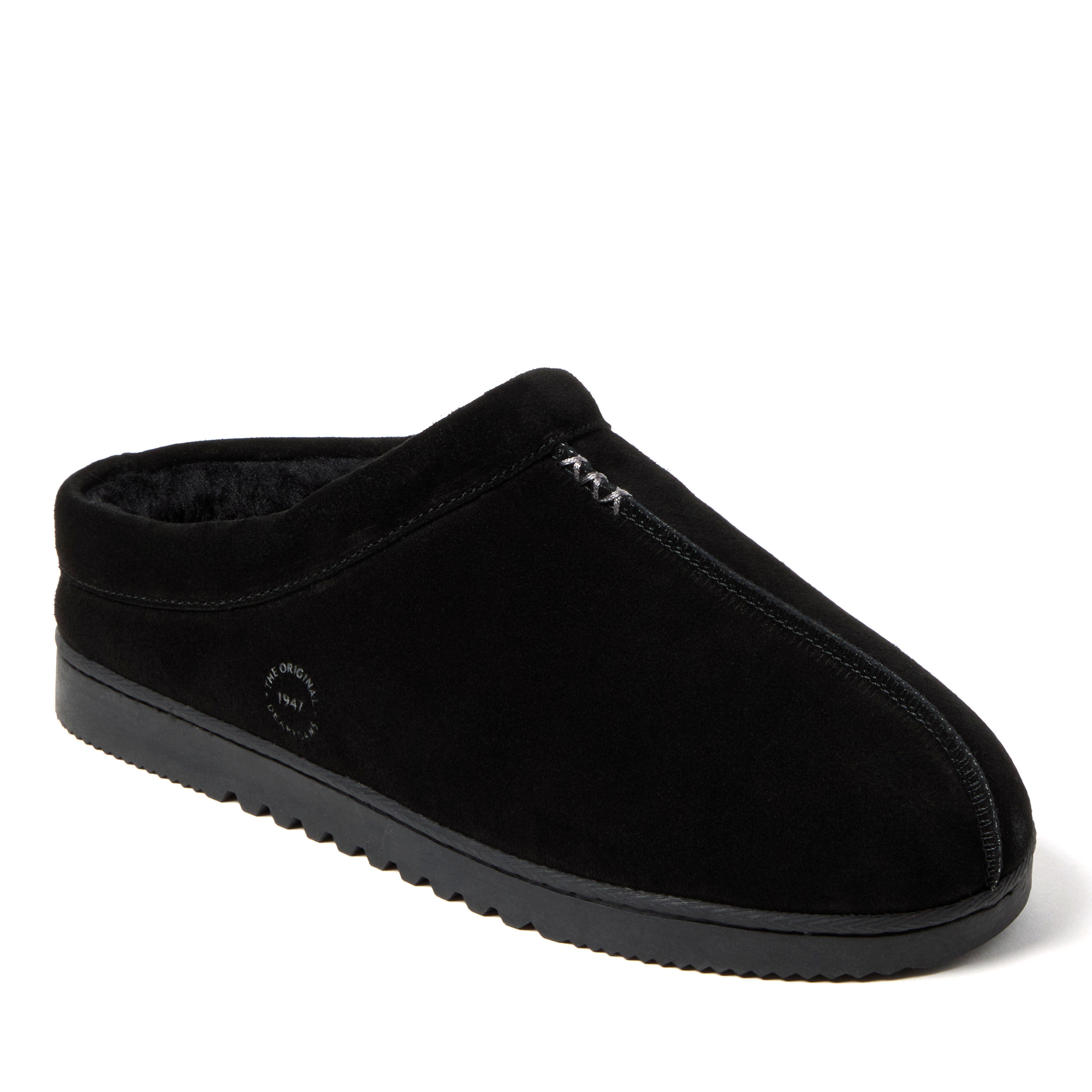 dearfoams Men's Dean Genuine Suede Clog With Prayer Seam