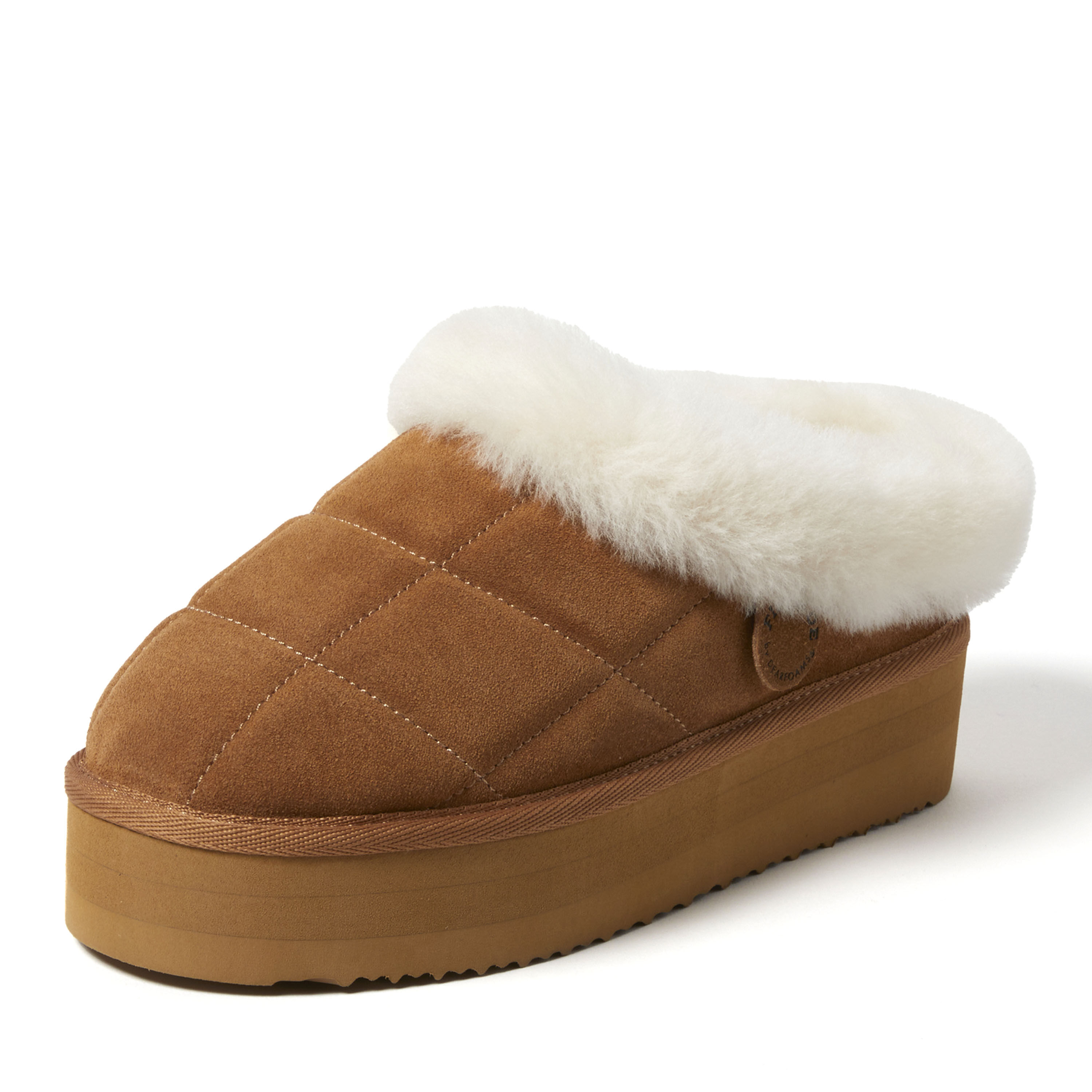 Women's Fireside by Dearfoams Bendigo Genuine Shearling Quilted Platform Clog