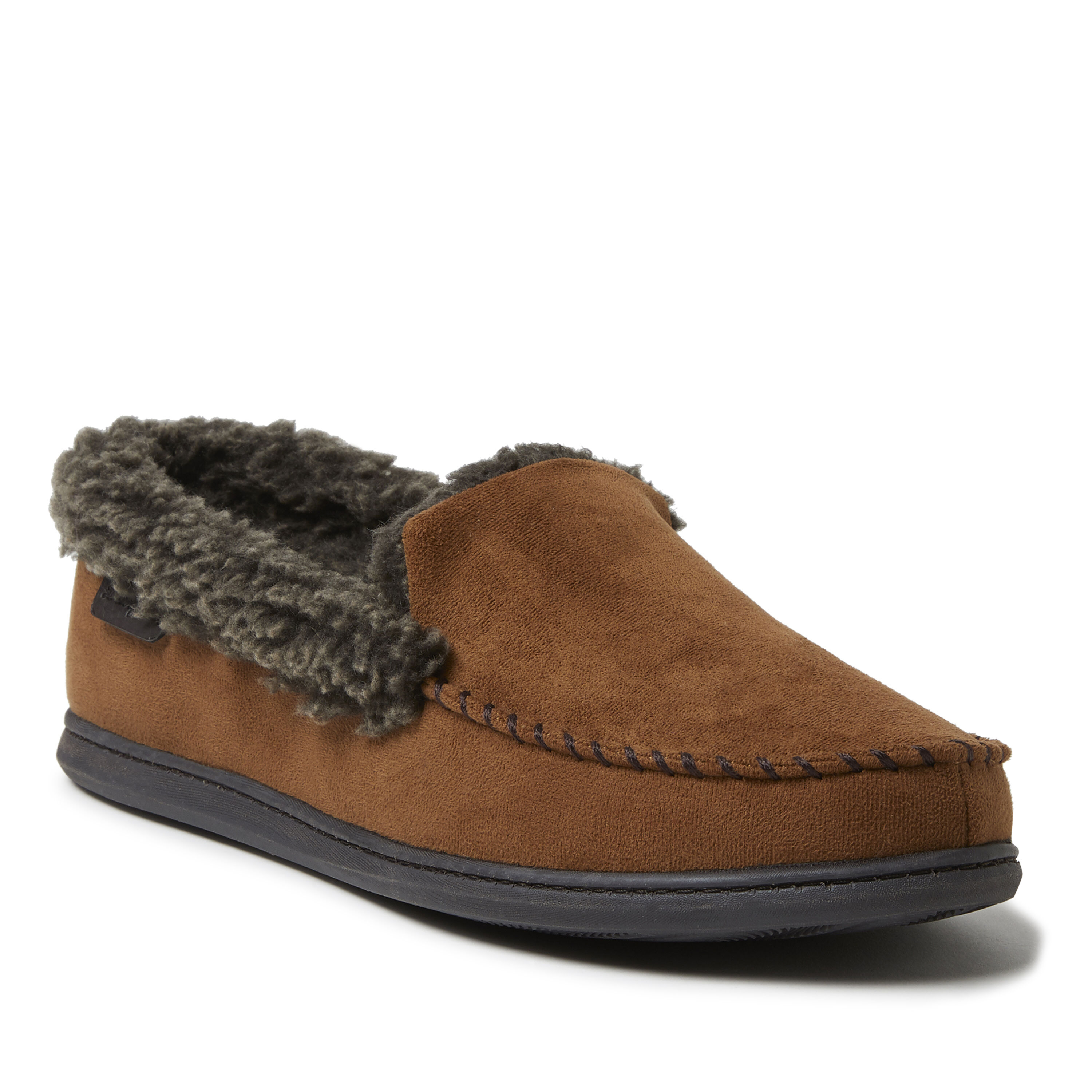 Men's dearfoams microsuede whipstitch trim clog slippers hot sale