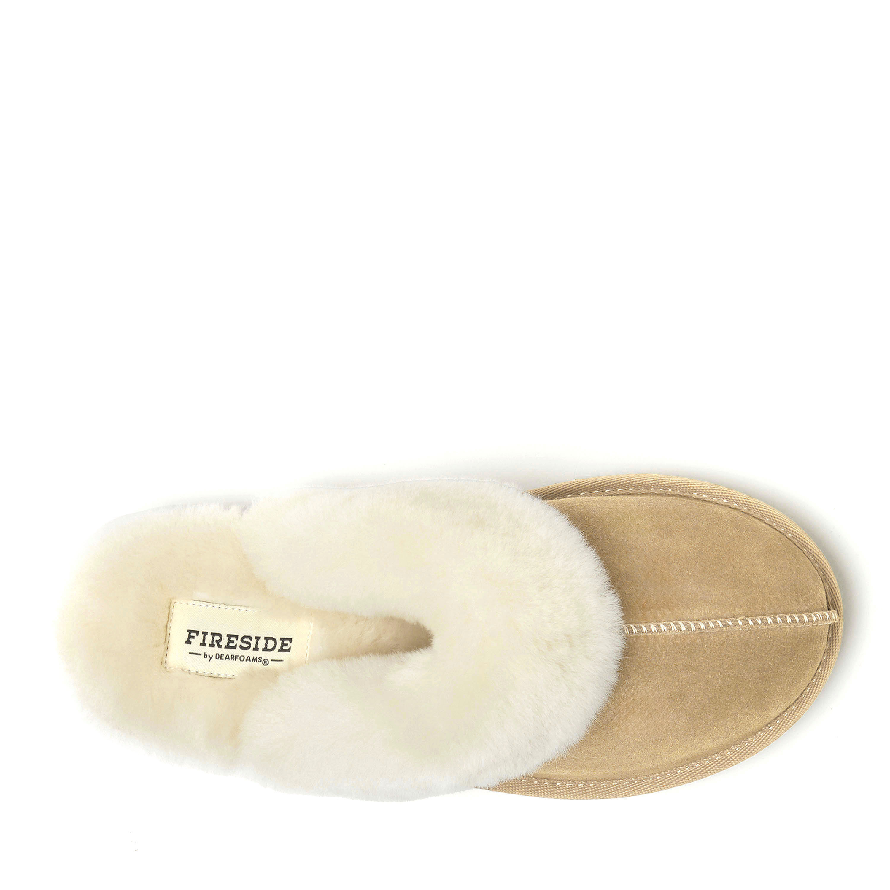 Women's Fireside by Dearfoams Melton Genuine Shearling Platform Scuff