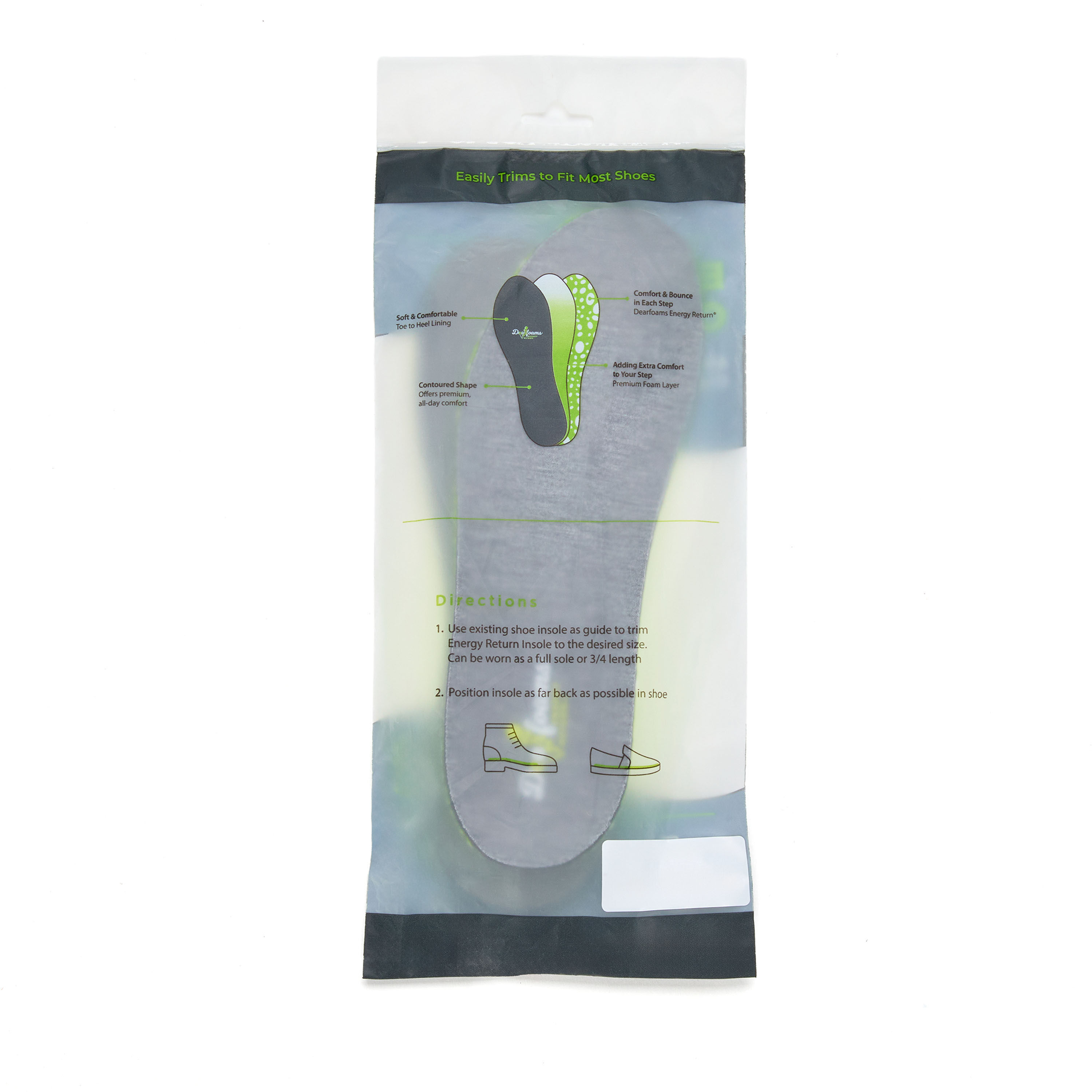 Womens Energy Return Footbed Removable Insole