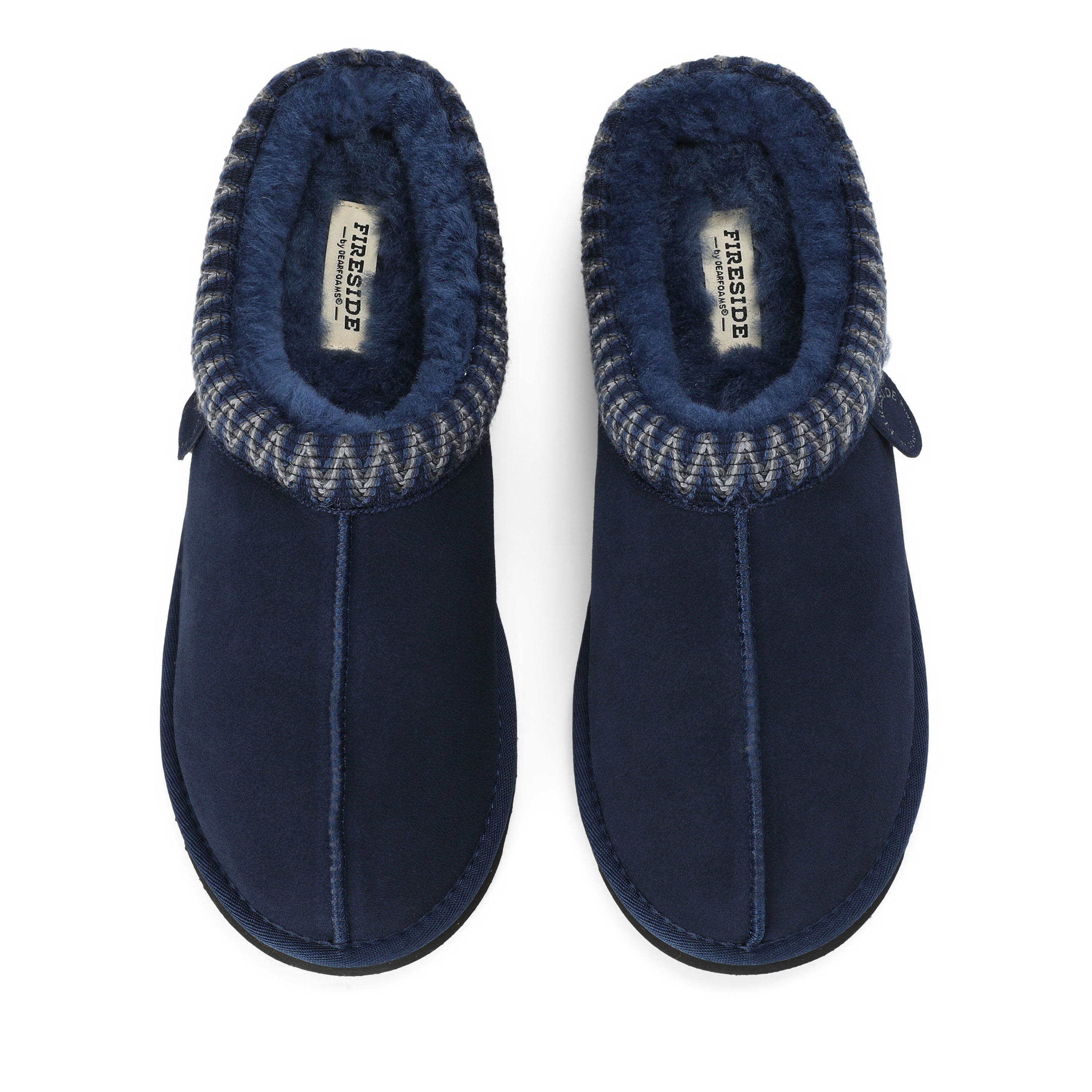 Men's Fireside by Dearfoams Grafton Genuine Shearling Clog With Taping - Water Resistant