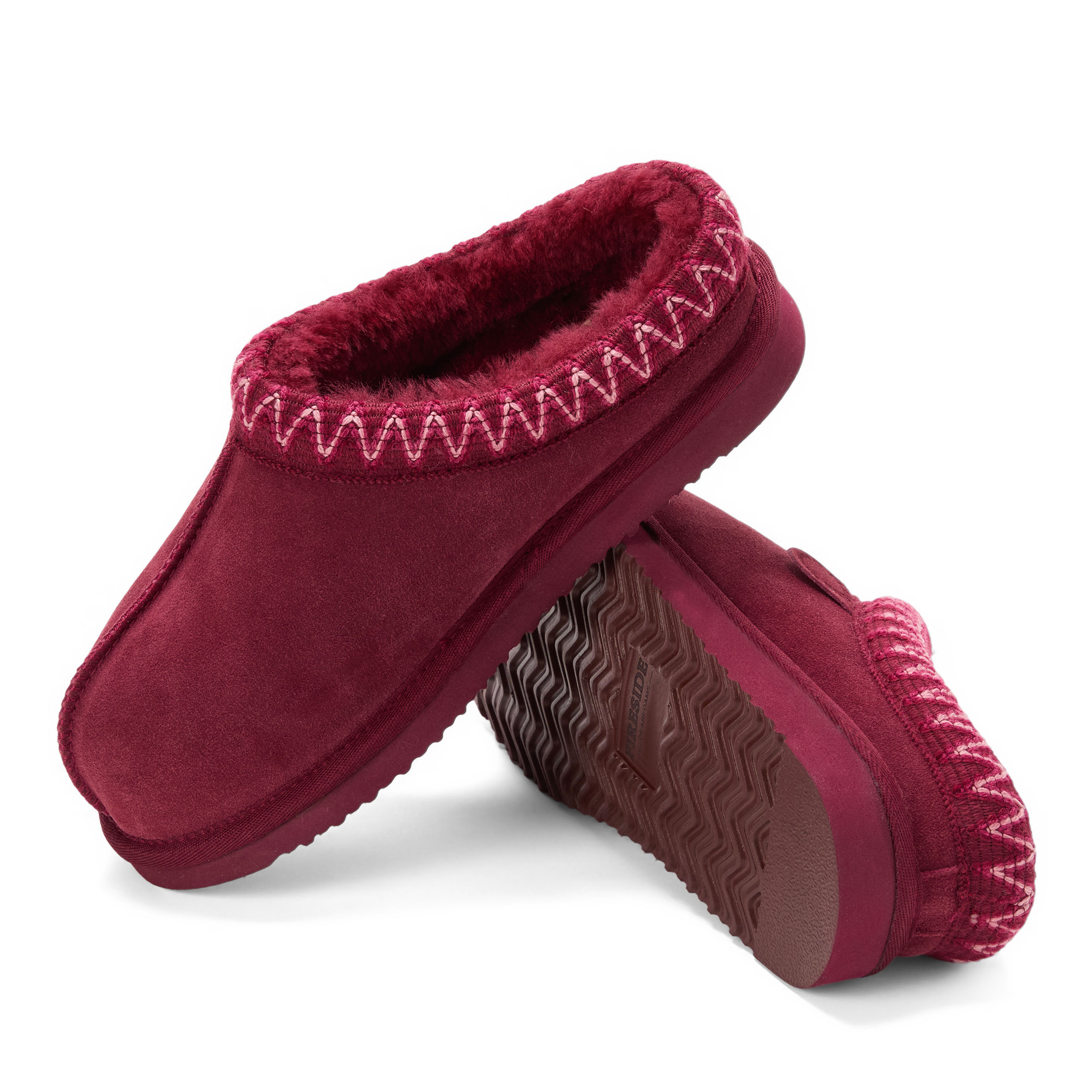Women's Fireside by Dearfoams Greta Genuine Shearling Clog With Taping
